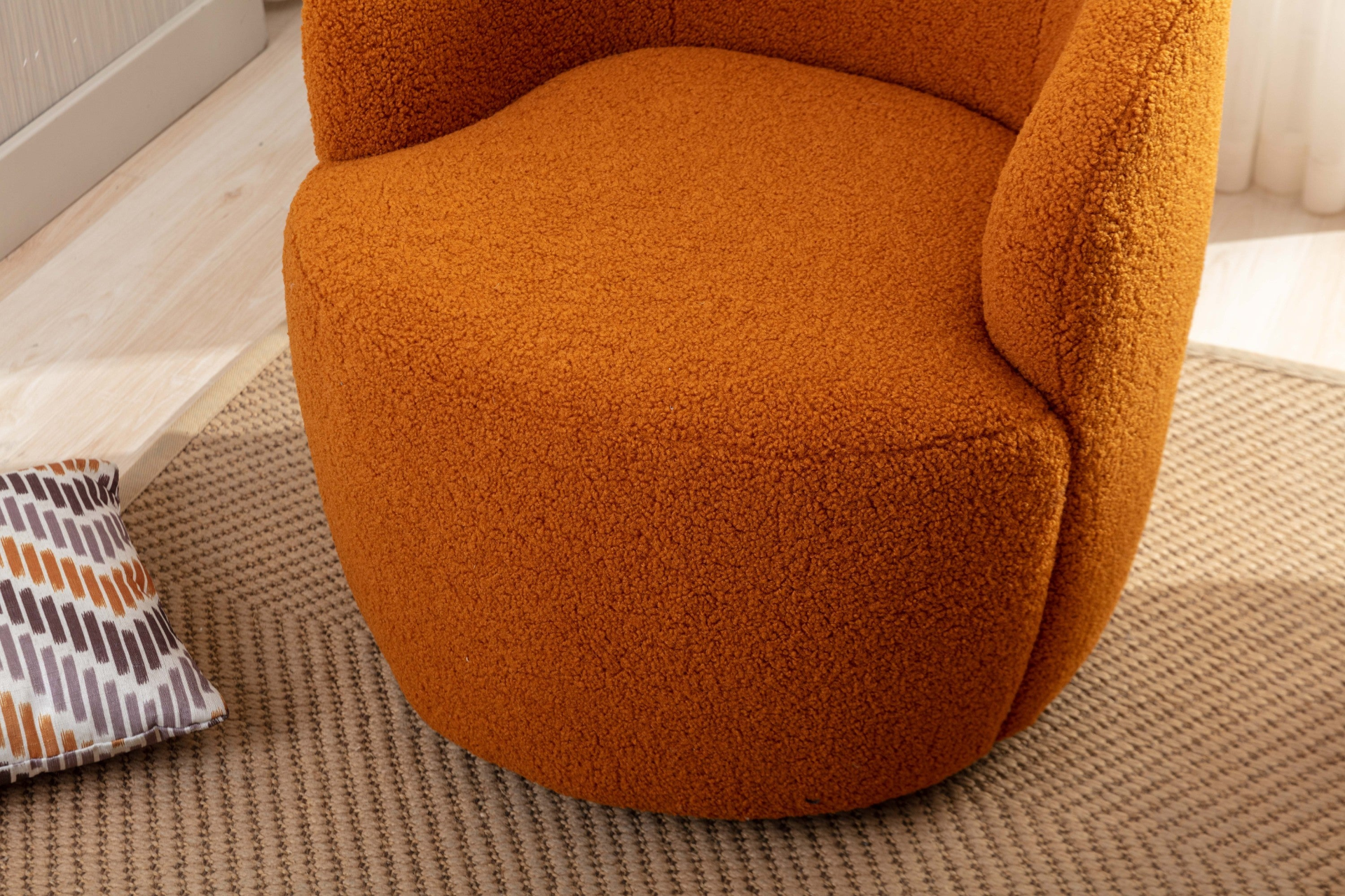 Sofa & Chair sets | Teddy Fabric Swivel Accent Armchair Barrel Chair - Caramel | casafoyer.myshopify.com