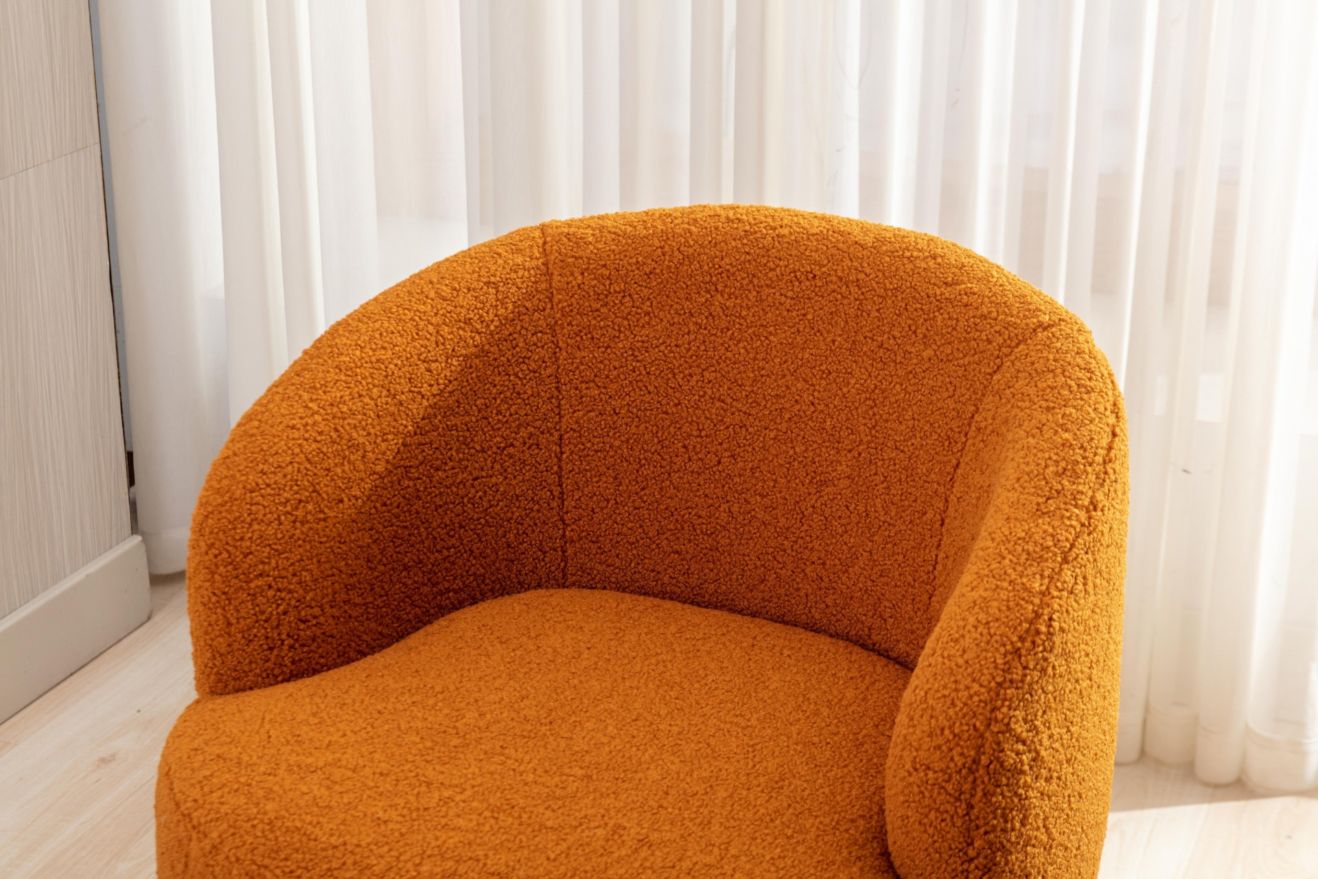 Sofa & Chair sets | Teddy Fabric Swivel Accent Armchair Barrel Chair - Caramel | casafoyer.myshopify.com