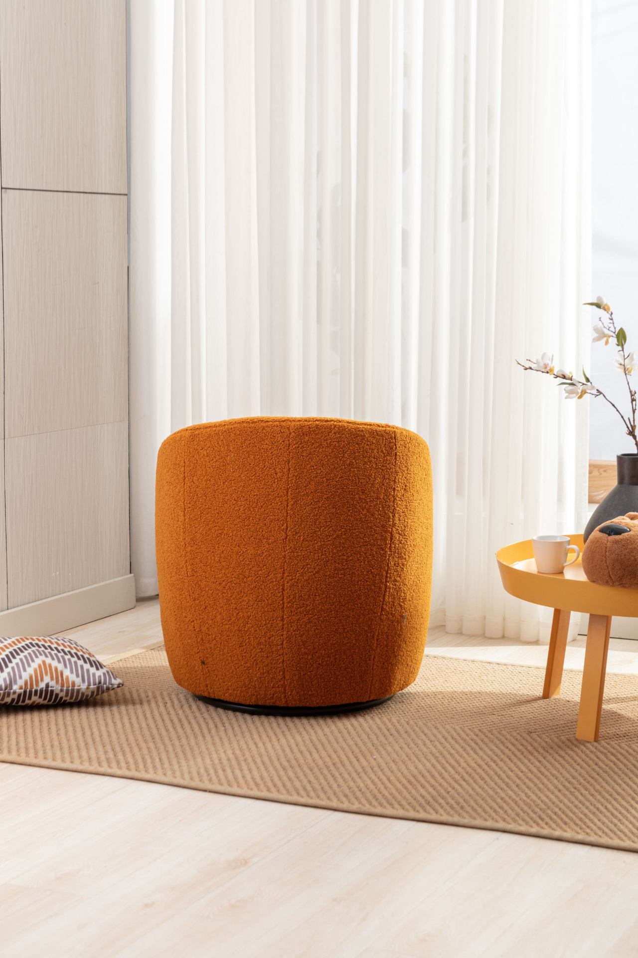 Sofa & Chair sets | Teddy Fabric Swivel Accent Armchair Barrel Chair - Caramel | casafoyer.myshopify.com