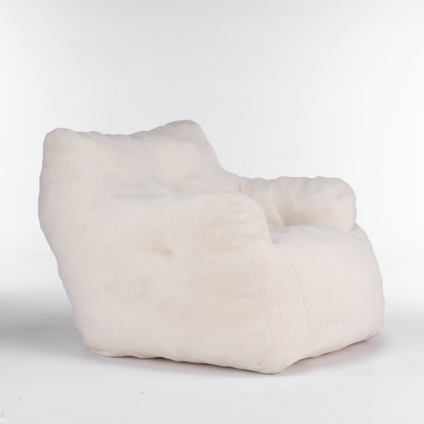 Sofa & Chair sets | Soft Tufted Foam Bean Bag Chair With Teddy Fabric Ivory White | casafoyer.myshopify.com