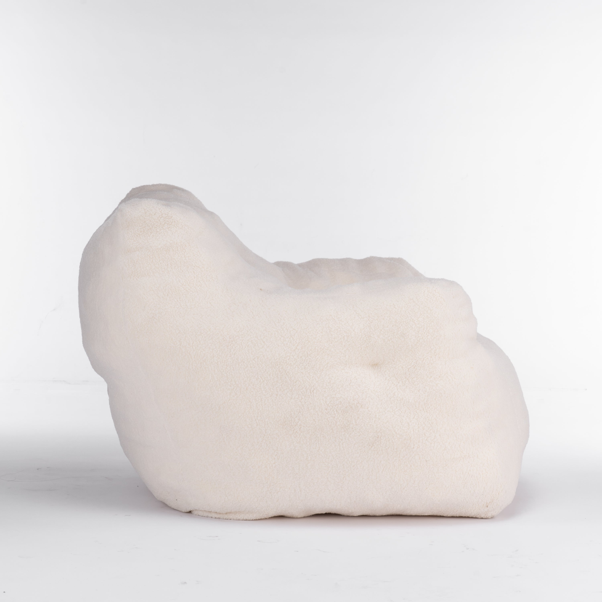 Sofa & Chair sets | Soft Tufted Foam Bean Bag Chair With Teddy Fabric Ivory White | casafoyer.myshopify.com