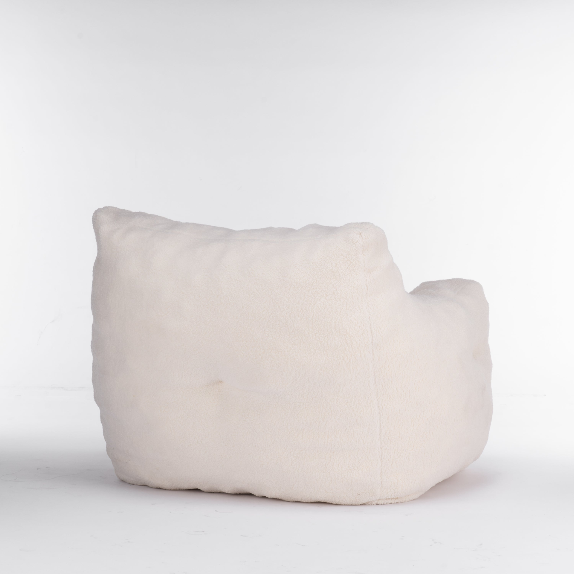 Sofa & Chair sets | Soft Tufted Foam Bean Bag Chair With Teddy Fabric Ivory White | casafoyer.myshopify.com