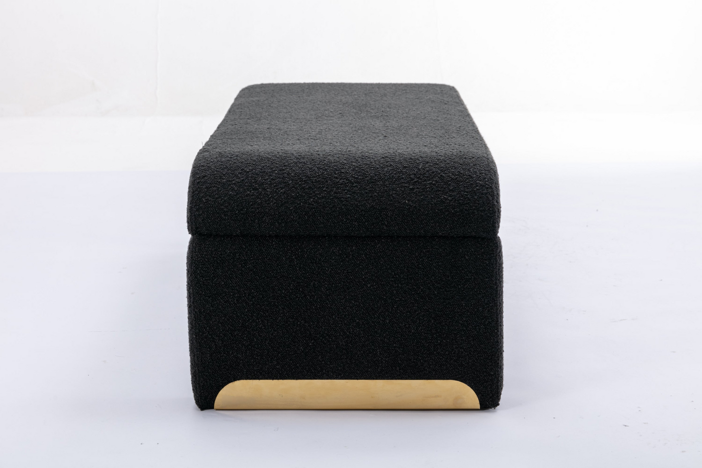 Sofa & Chair sets | New Boucle Fabric Loveseat Ottoman Footstool Bedroom Bench Shoe Bench With Gold Metal Legs,Black | casafoyer.myshopify.com