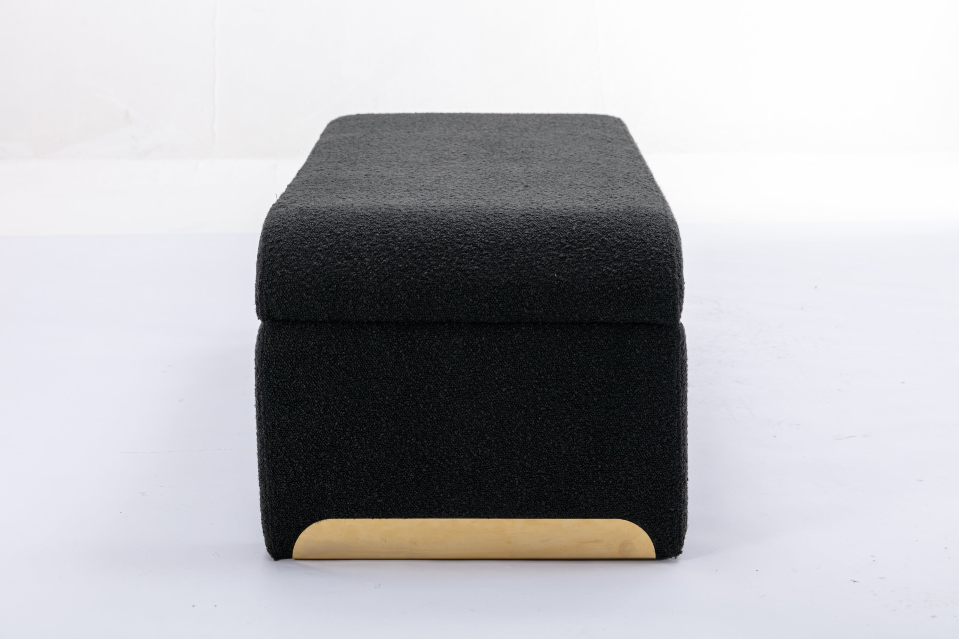 Sofa & Chair sets | New Boucle Fabric Loveseat Ottoman Footstool Bedroom Bench Shoe Bench With Gold Metal Legs,Black | casafoyer.myshopify.com