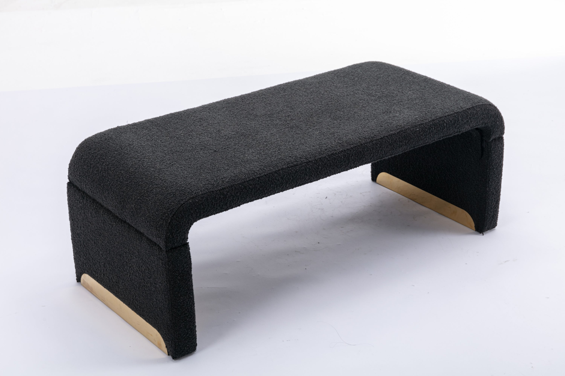 Sofa & Chair sets | New Boucle Fabric Loveseat Ottoman Footstool Bedroom Bench Shoe Bench With Gold Metal Legs,Black | casafoyer.myshopify.com