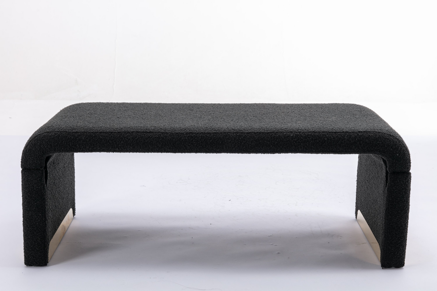 Sofa & Chair sets | New Boucle Fabric Loveseat Ottoman Footstool Bedroom Bench Shoe Bench With Gold Metal Legs,Black | casafoyer.myshopify.com