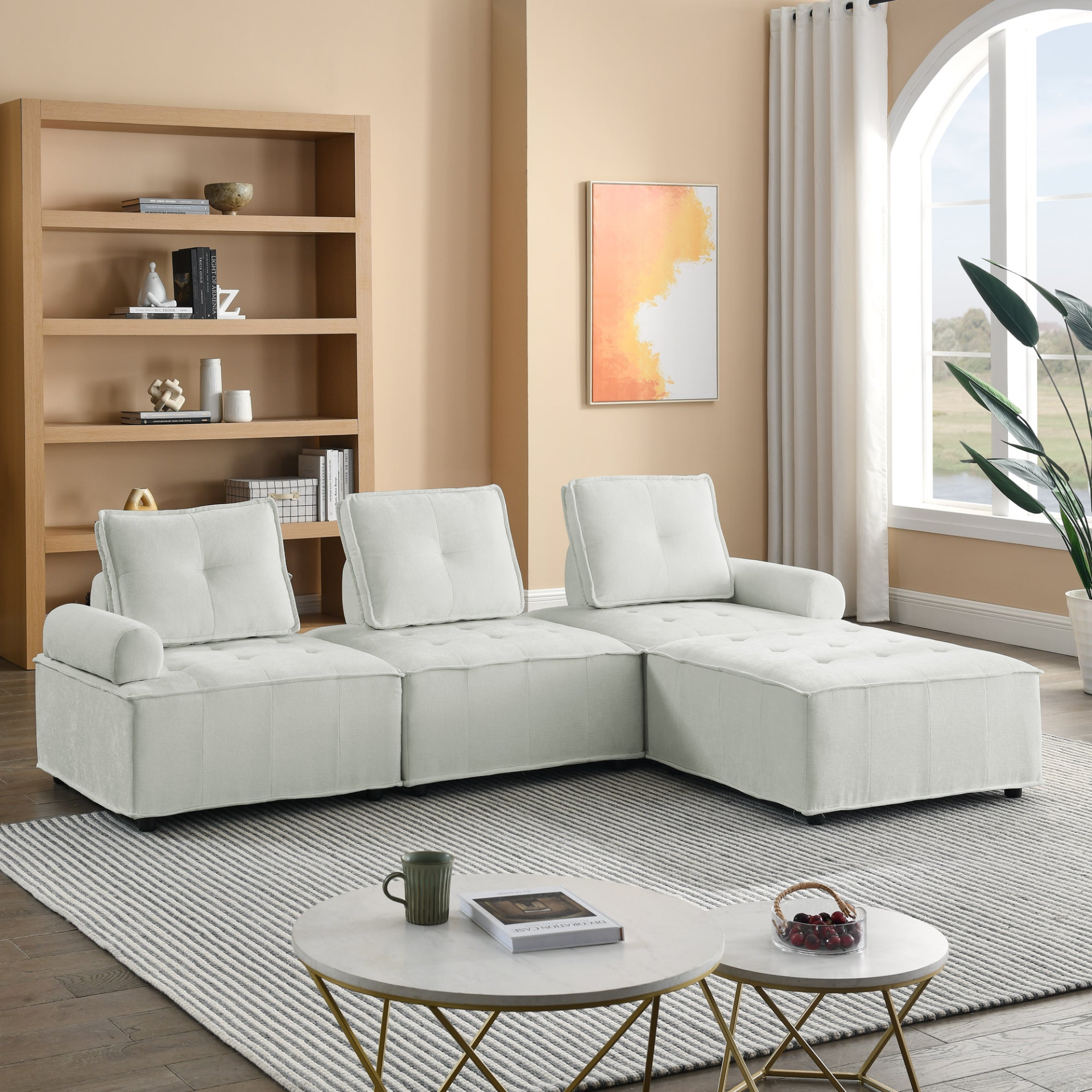 Sofa & Chair sets | L-Shape Modular Sectional Sofa, DIY Combination, Chenille | casafoyer.myshopify.com