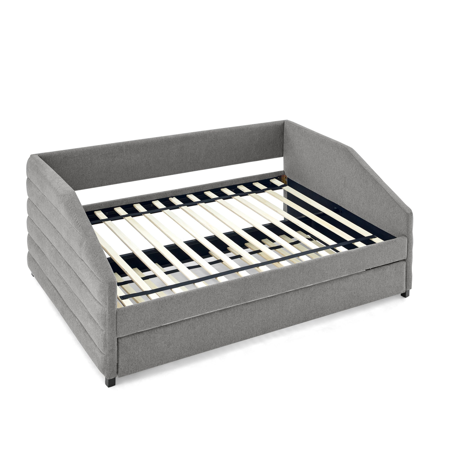 Patio Furntiure Sets | Full Size Daybed with Trundle Upholstered Tufted Sofa Bed, Linen Fabric, Grey (82.5"x58"x34") | casafoyer.myshopify.com