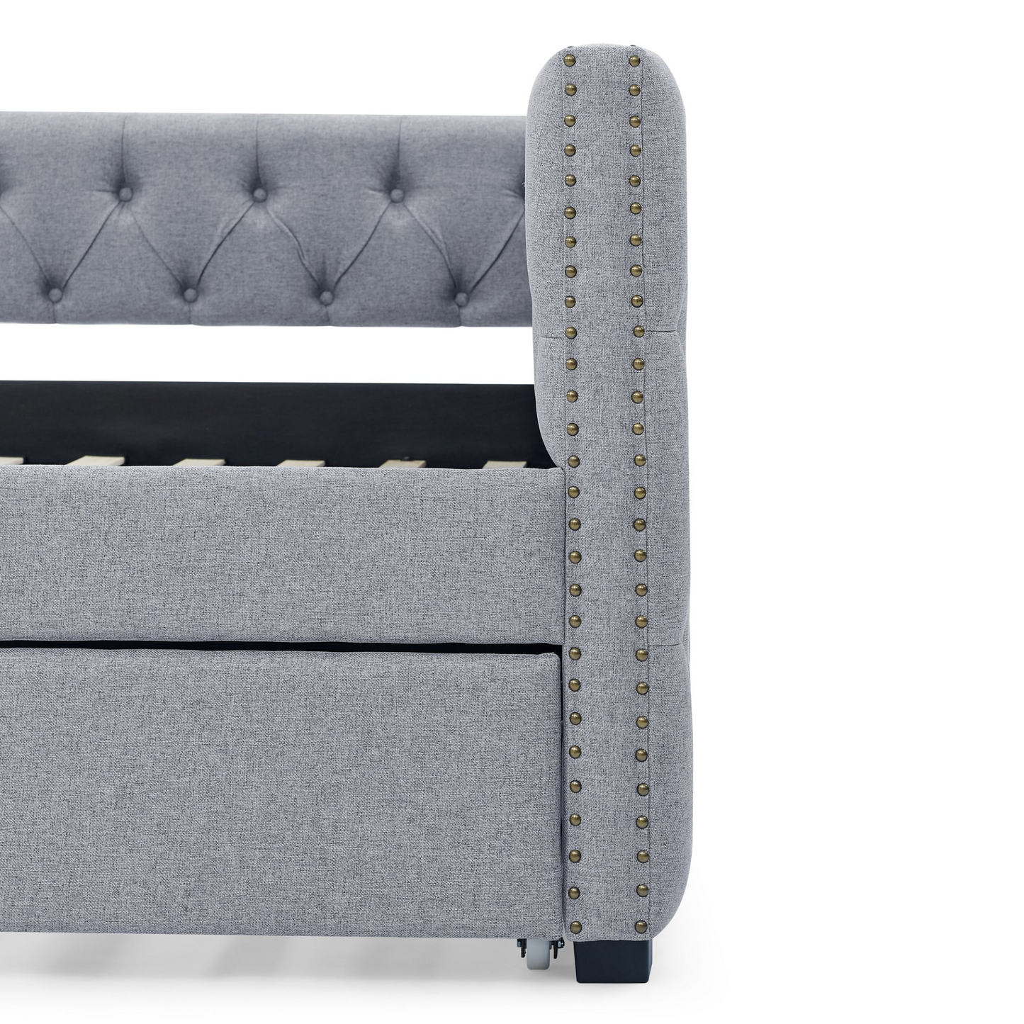 Patio Furntiure Sets | Daybed with Trundle Upholstered Tufted Sofa Bed, Grey | Shop Now | casafoyer.myshopify.com