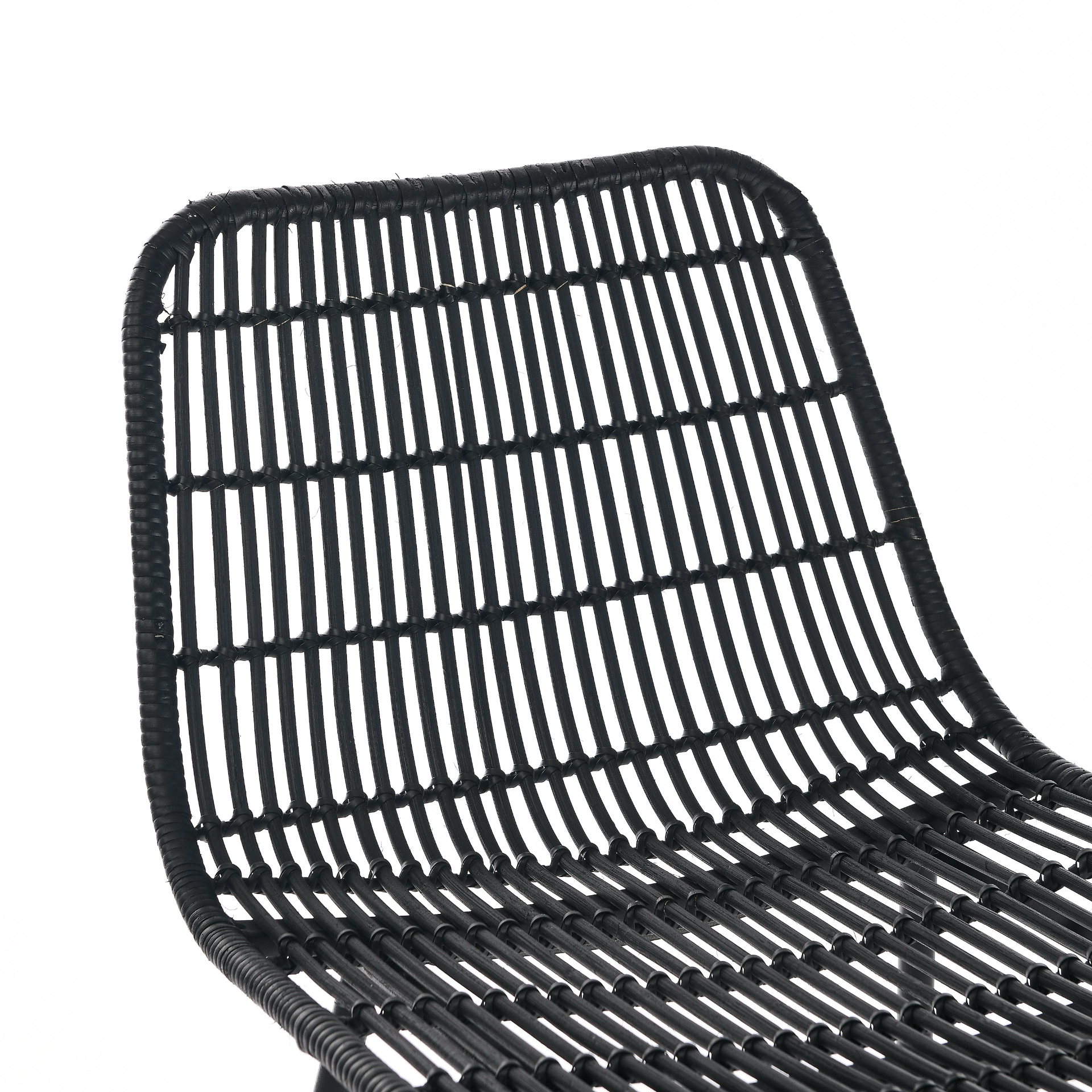 Sofa & Chair sets | Set of 2 Natural Rattan Indoor Counter Chairs | Black Finish Steel Legs | 17.5"x20"x34" | casafoyer.myshopify.com