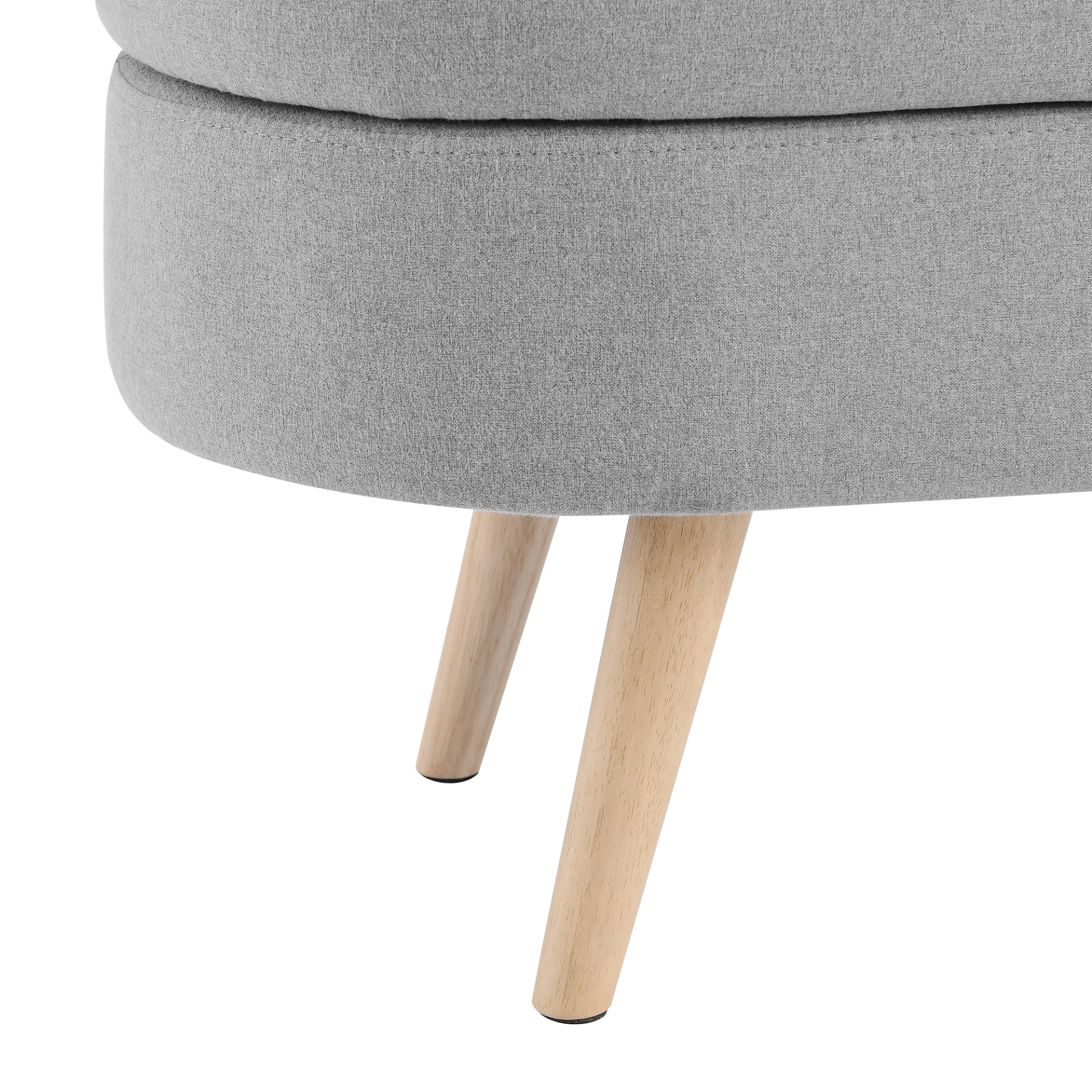 OTTOMAN | Ottoman Oval Storage Bench, Rubber Wood Legs, Grey(43.5inchx16inchx16inch) | casafoyer.myshopify.com