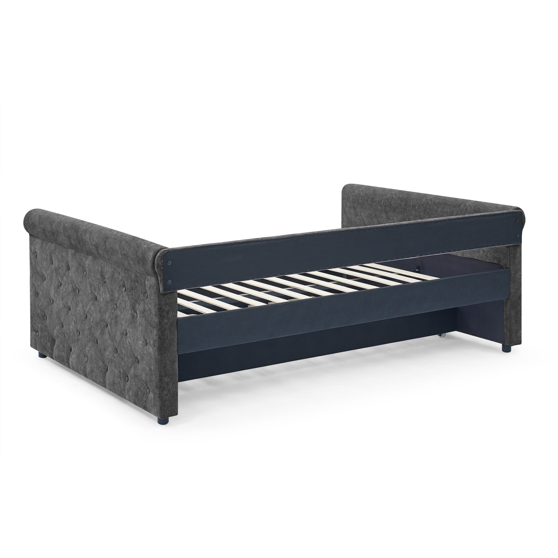 Patio Furntiure Sets | Daybed with Trundle Upholstered Tufted Sofa Bed, Grey (85.5"x57"x30.5") | casafoyer.myshopify.com