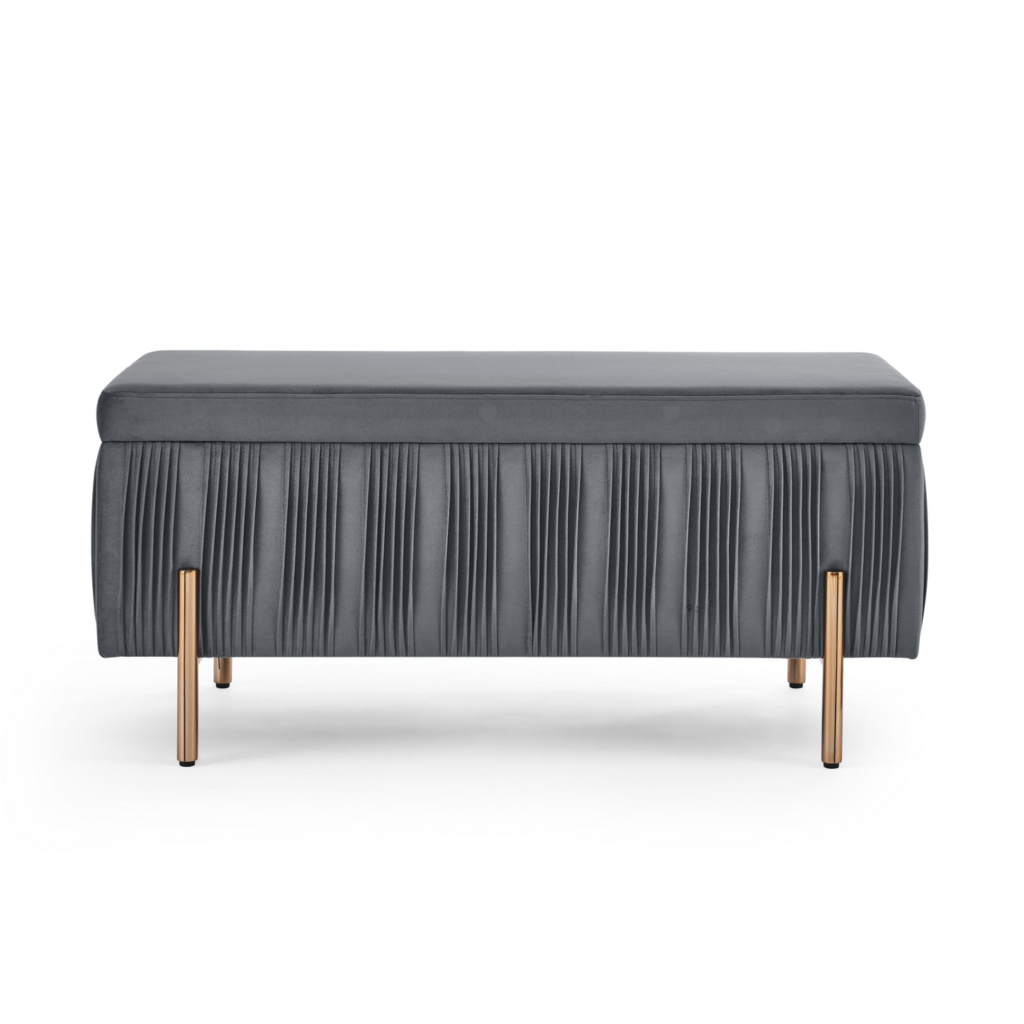 OTTOMAN | Elegant Upholstered Velvet Storage Bench with Cedar Wood Veneer, Large Storage Ottoman | casafoyer.myshopify.com