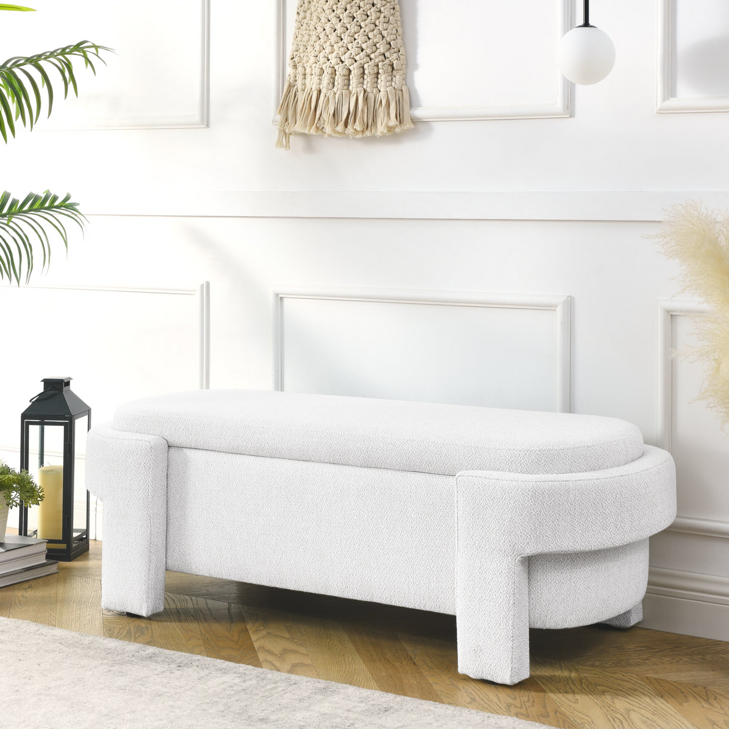 Sofa & Chair sets | Linen Fabric Upholstered Bench with Large Storage Space for the Living Room, Entryway and Bedroom,White,( 51.5''x20.5''x17'' ) | casafoyer.myshopify.com