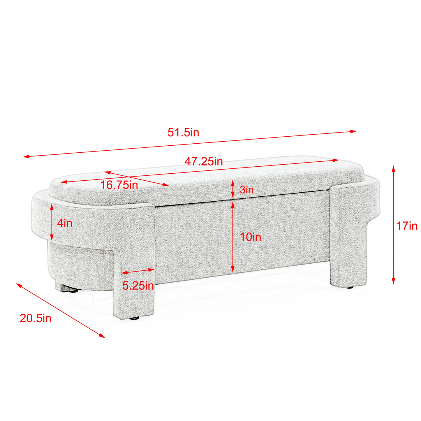 Sofa & Chair sets | Linen Fabric Upholstered Bench with Large Storage Space for the Living Room, Entryway and Bedroom,White,( 51.5''x20.5''x17'' ) | casafoyer.myshopify.com