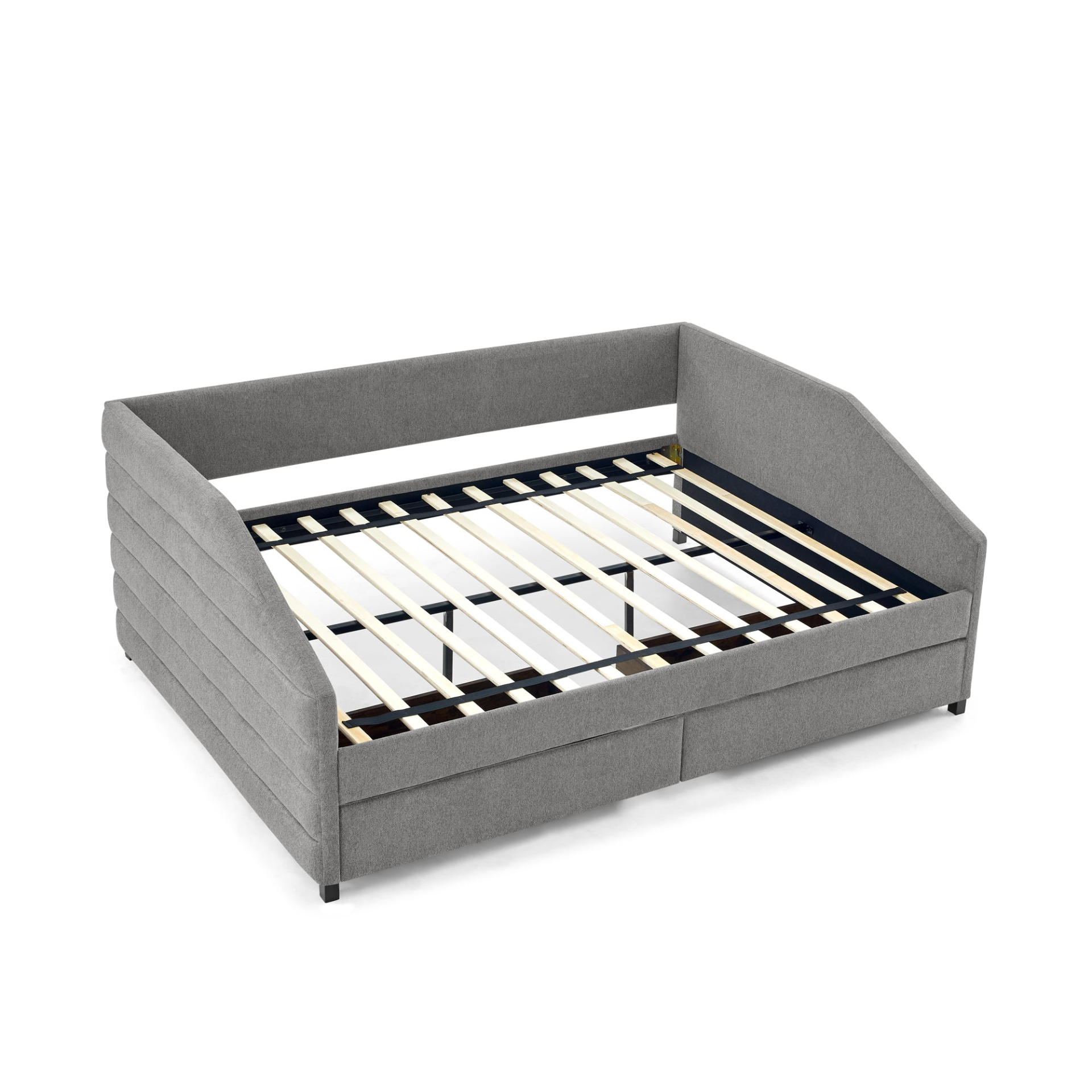 Patio Furntiure Sets | Queen Size Daybed with Two Drawers Trundle Upholstered Sofa Bed, Grey | casafoyer.myshopify.com