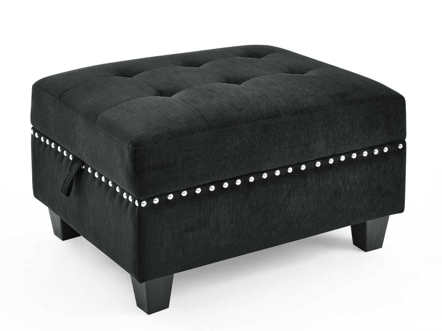 OTTOMAN | Black Velvet Ottoman for Modular Sectional | Spacious Furniture, DIY Combination, Easy to Move | casafoyer.myshopify.com