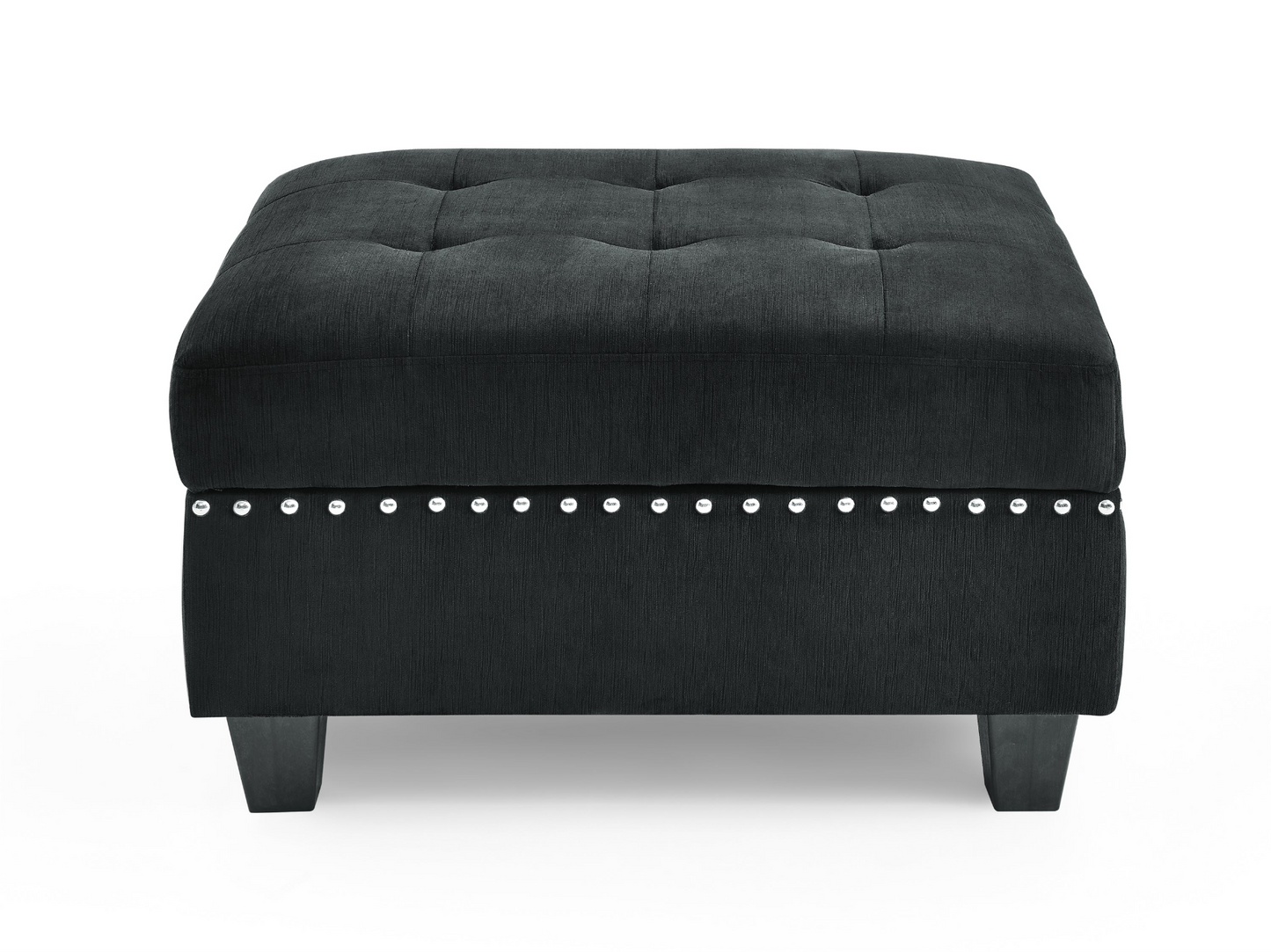 OTTOMAN | Black Velvet Ottoman for Modular Sectional | Spacious Furniture, DIY Combination, Easy to Move | casafoyer.myshopify.com