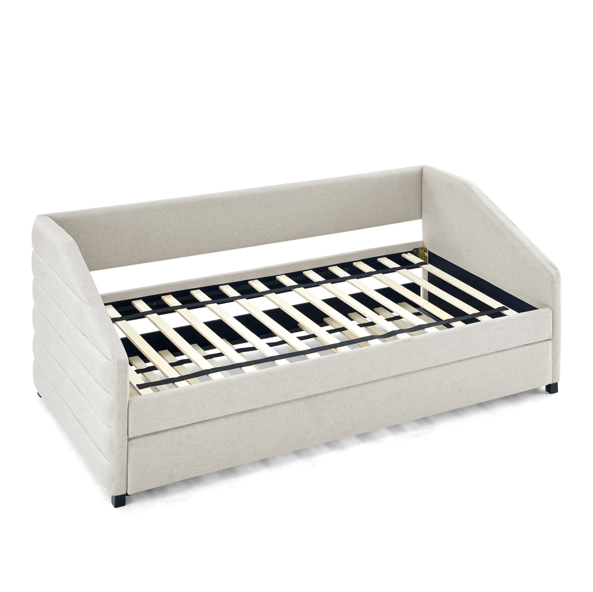 Patio Furntiure Sets | Twin Size Daybed with Trundle Upholstered Tufted Sofa Bed, Linen Fabric, Beige  (82.5inchx42.5inchx34inch) | casafoyer.myshopify.com