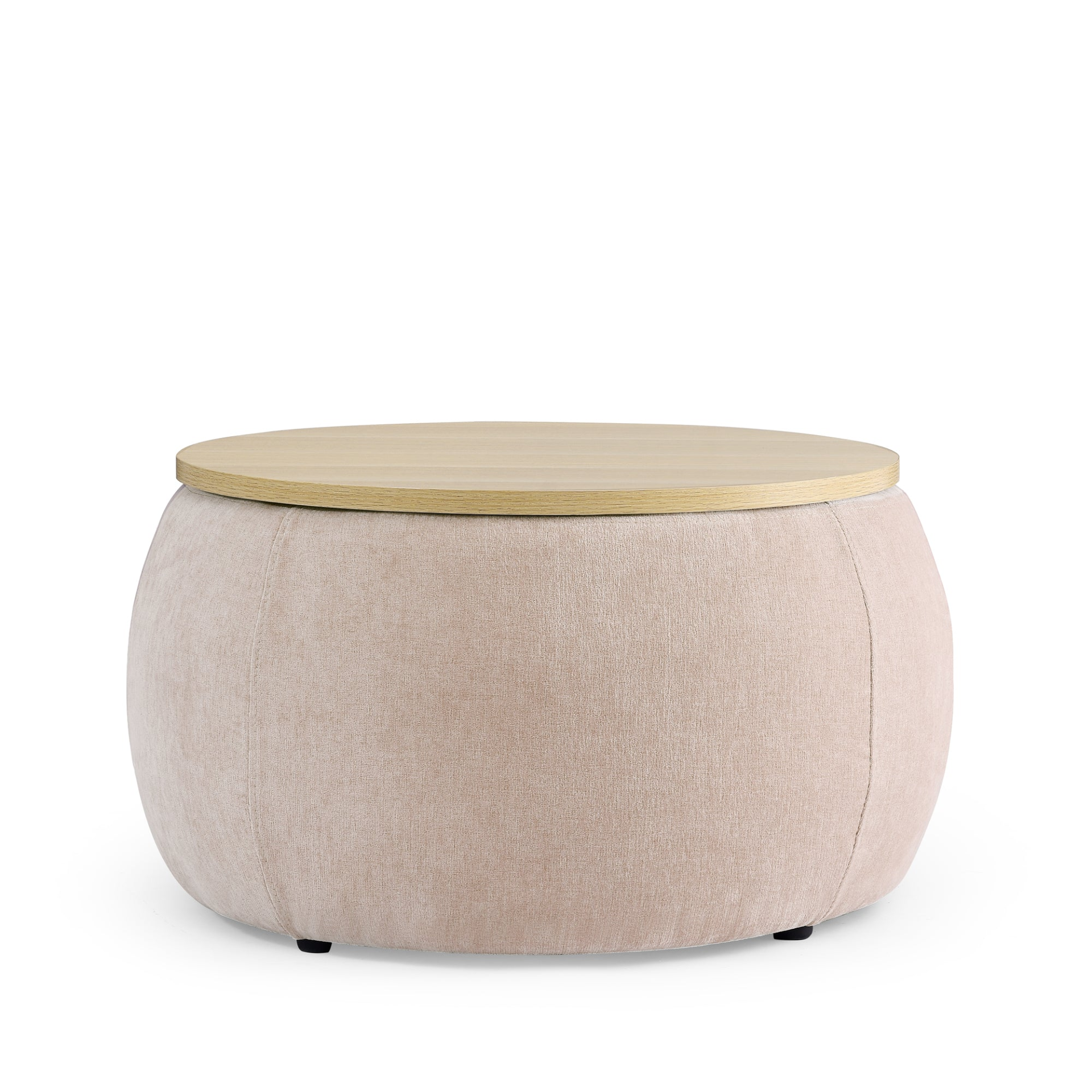 OTTOMAN | Round Storage Ottoman, 2 in 1 Function, Pink (25.5"x25.5"x14.5") | casafoyer.myshopify.com