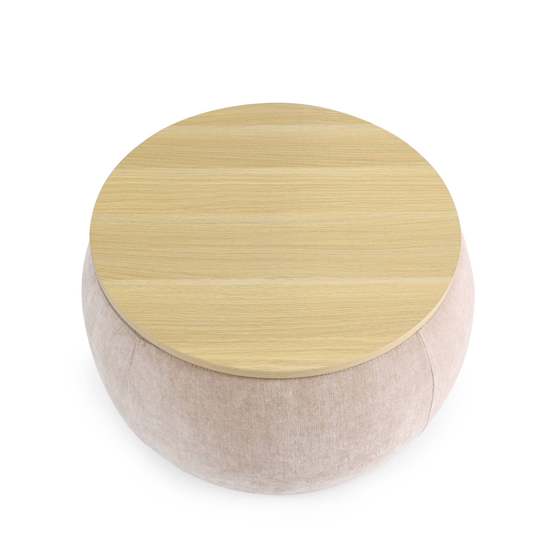 OTTOMAN | Round Storage Ottoman, 2 in 1 Function, Pink (25.5"x25.5"x14.5") | casafoyer.myshopify.com