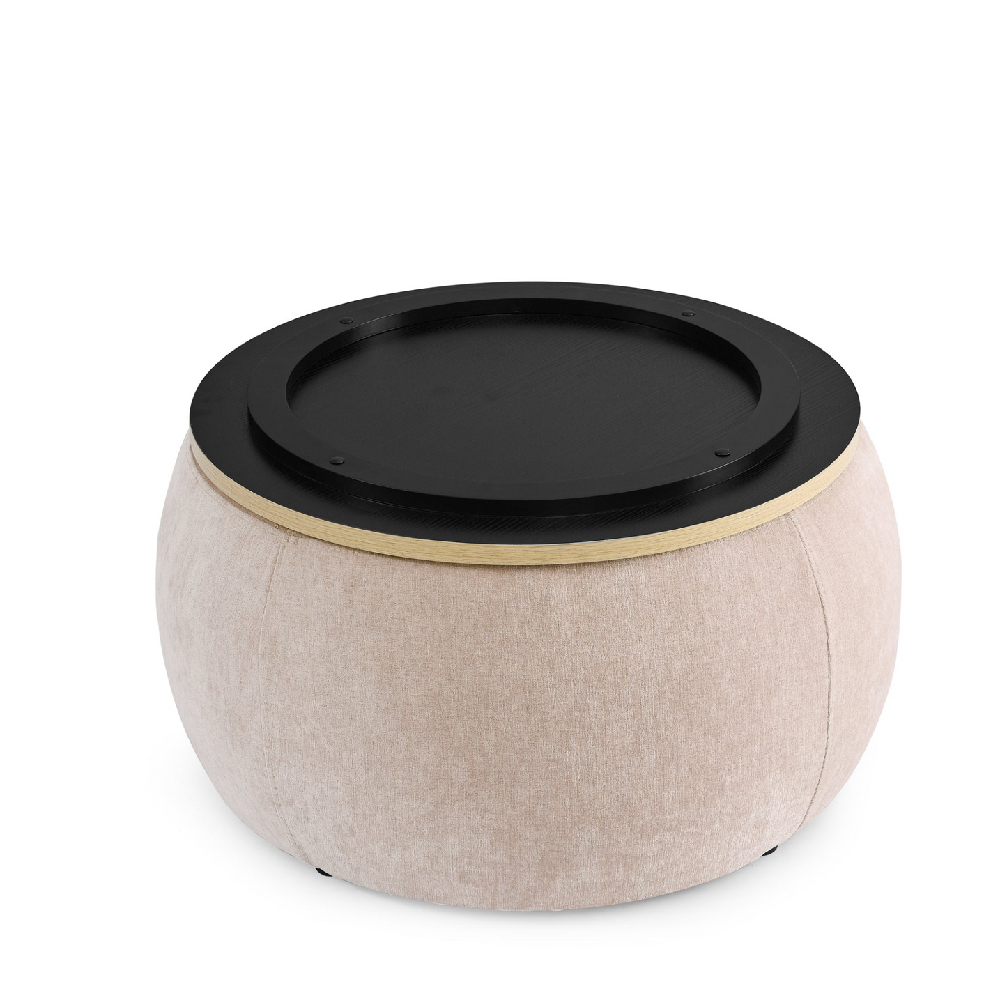 OTTOMAN | Round Storage Ottoman, 2 in 1 Function, Pink (25.5"x25.5"x14.5") | casafoyer.myshopify.com