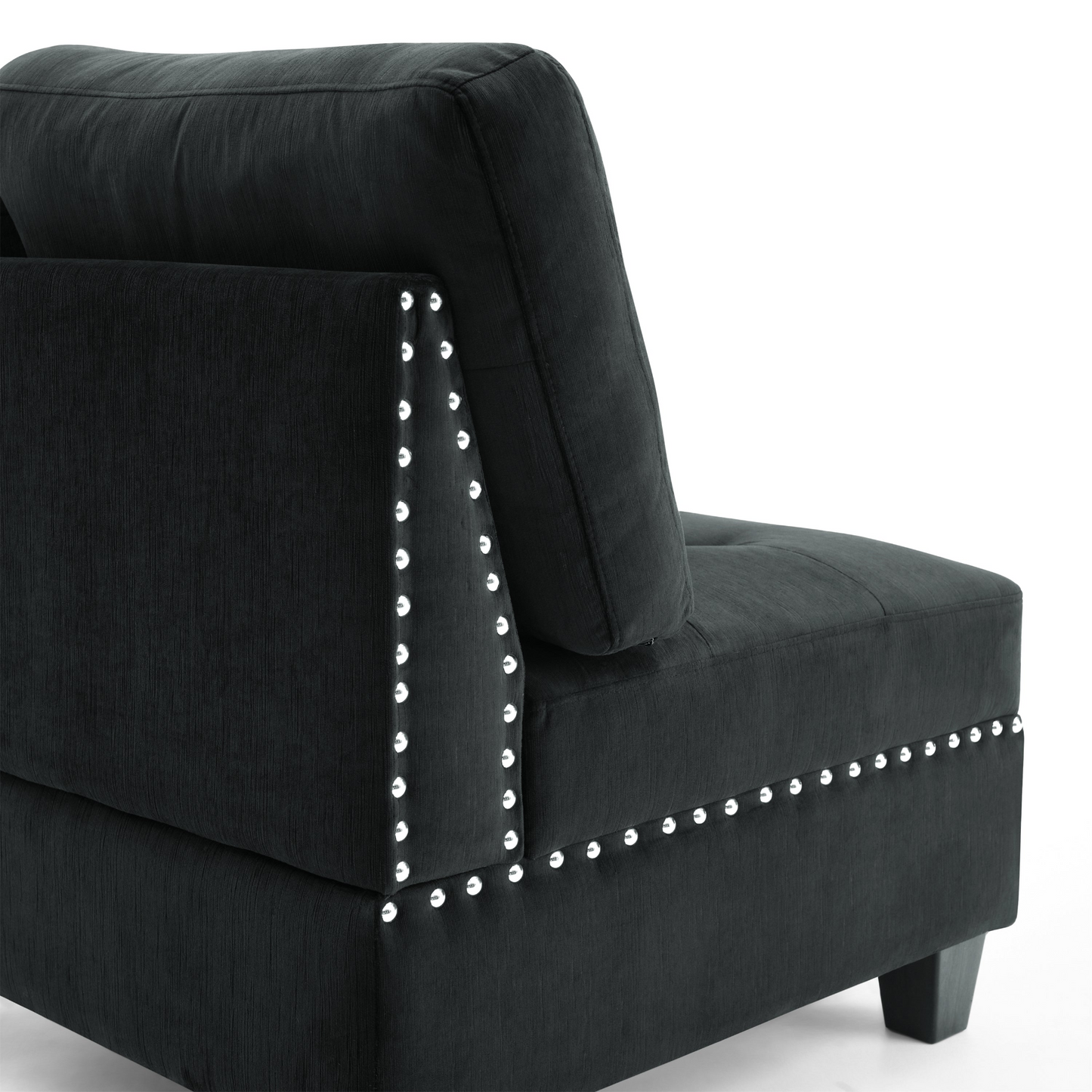 Sofa & Chair sets | U shape Modular Sectional Sofa,DIY Combination,includes Two Single Chair ,Two Corner and Two Ottoman,Black Velvet. | casafoyer.myshopify.com