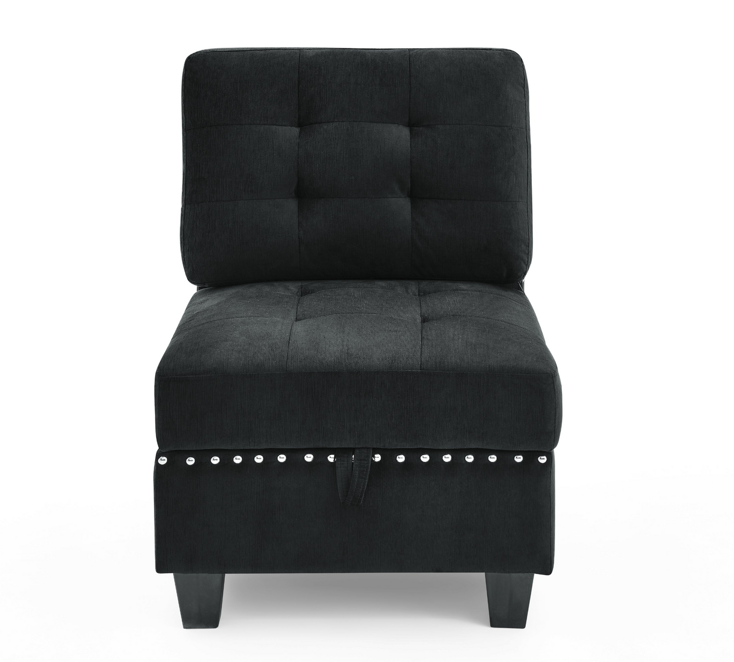 Sofa & Chair sets | U shape Modular Sectional Sofa,DIY Combination,includes Two Single Chair ,Two Corner and Two Ottoman,Black Velvet. | casafoyer.myshopify.com