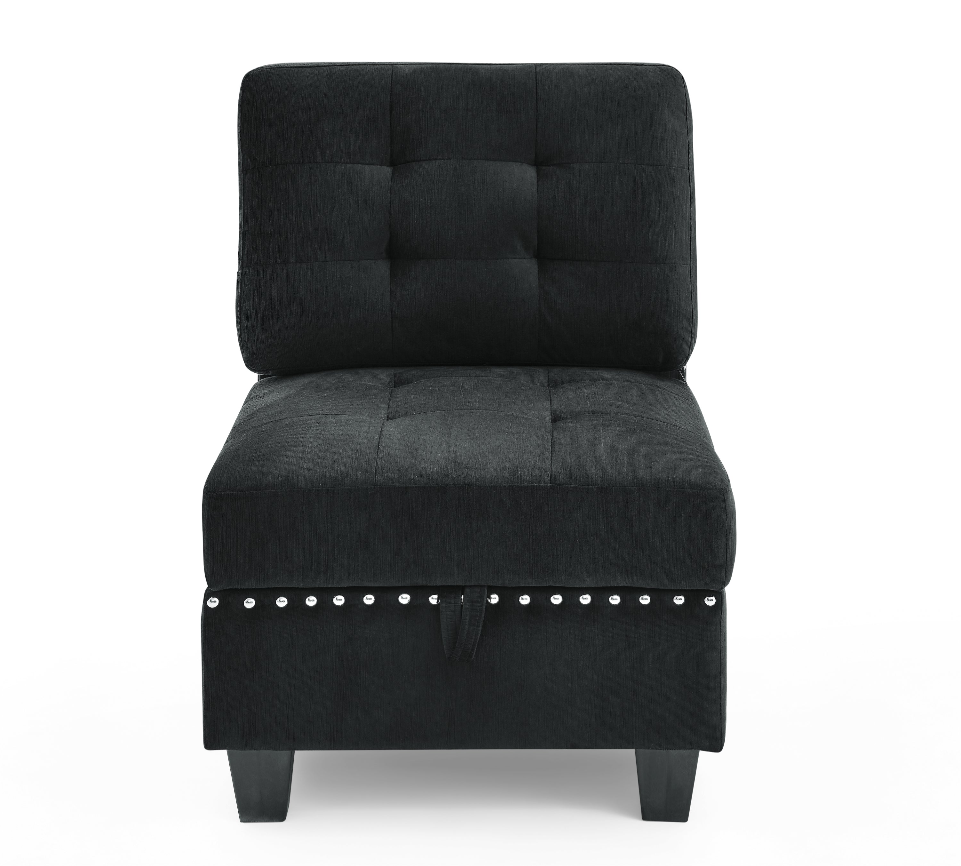 Sofa & Chair sets | U shape Modular Sectional Sofa,DIY Combination,includes Two Single Chair ,Two Corner and Two Ottoman,Black Velvet. | casafoyer.myshopify.com