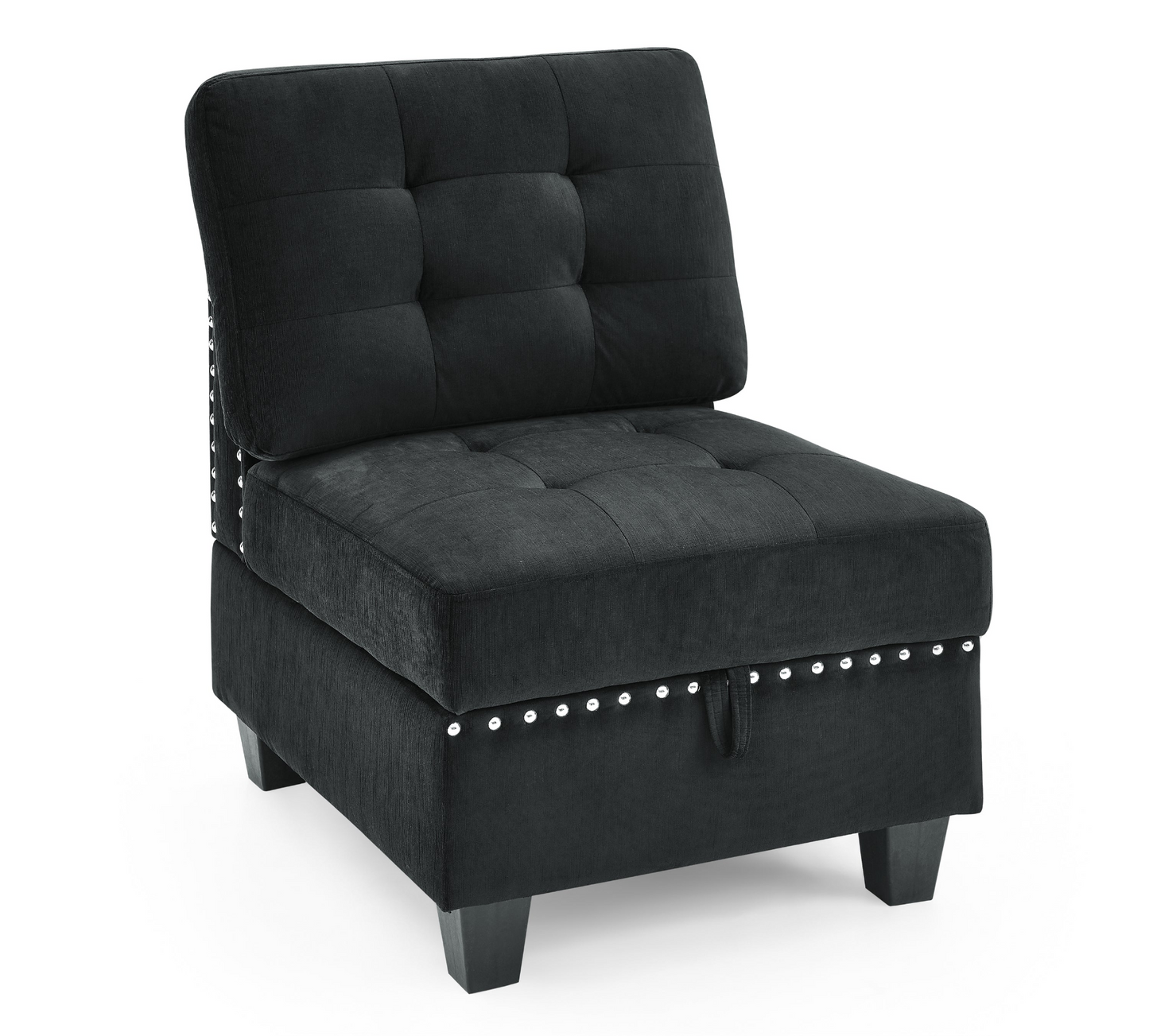 Sofa & Chair sets | U shape Modular Sectional Sofa,DIY Combination,includes Two Single Chair ,Two Corner and Two Ottoman,Black Velvet. | casafoyer.myshopify.com