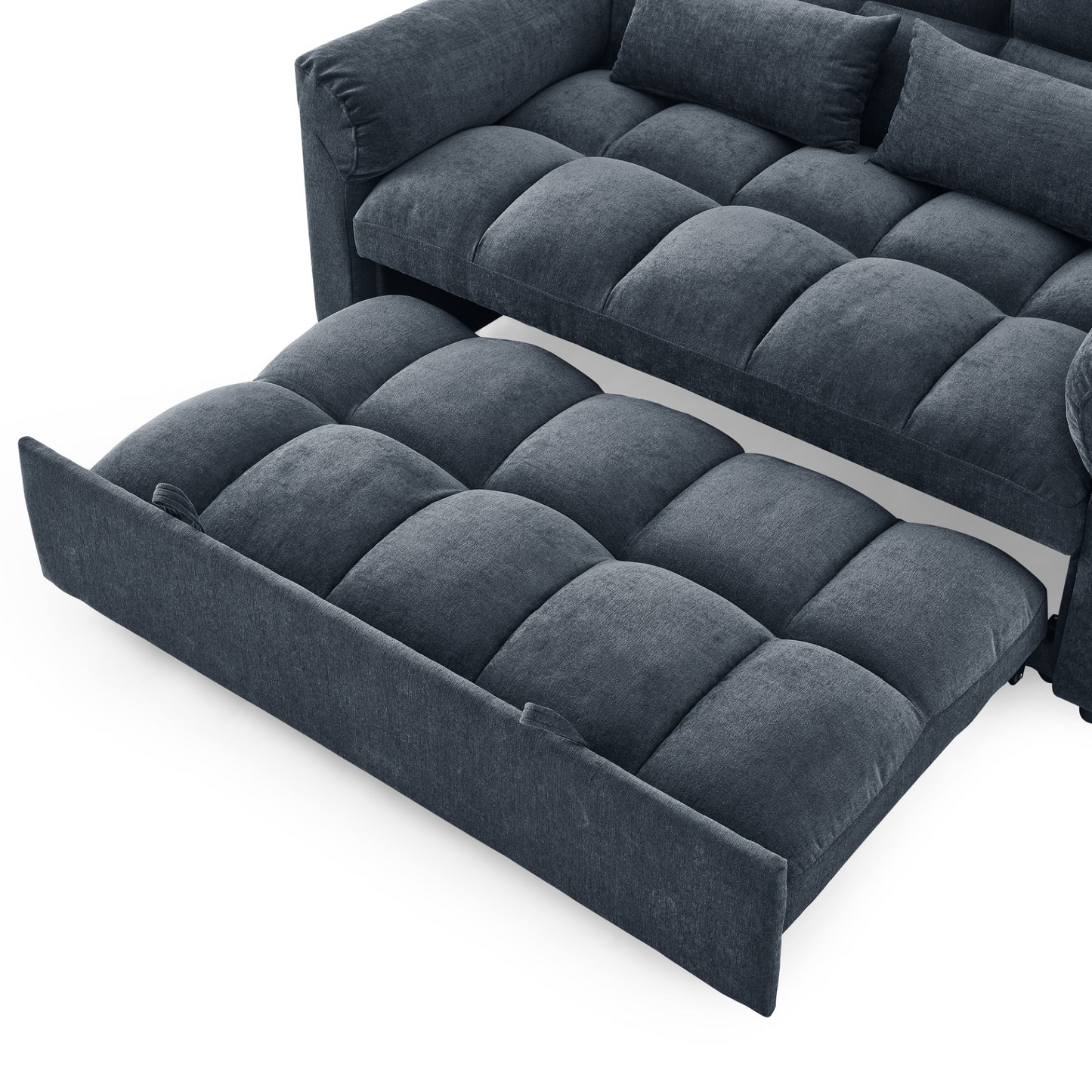 Sofa & Chair sets | Loveseats Sofa Bed with Pull-out Bed,Adjsutable Back,Blue+ Grey | casafoyer.myshopify.com