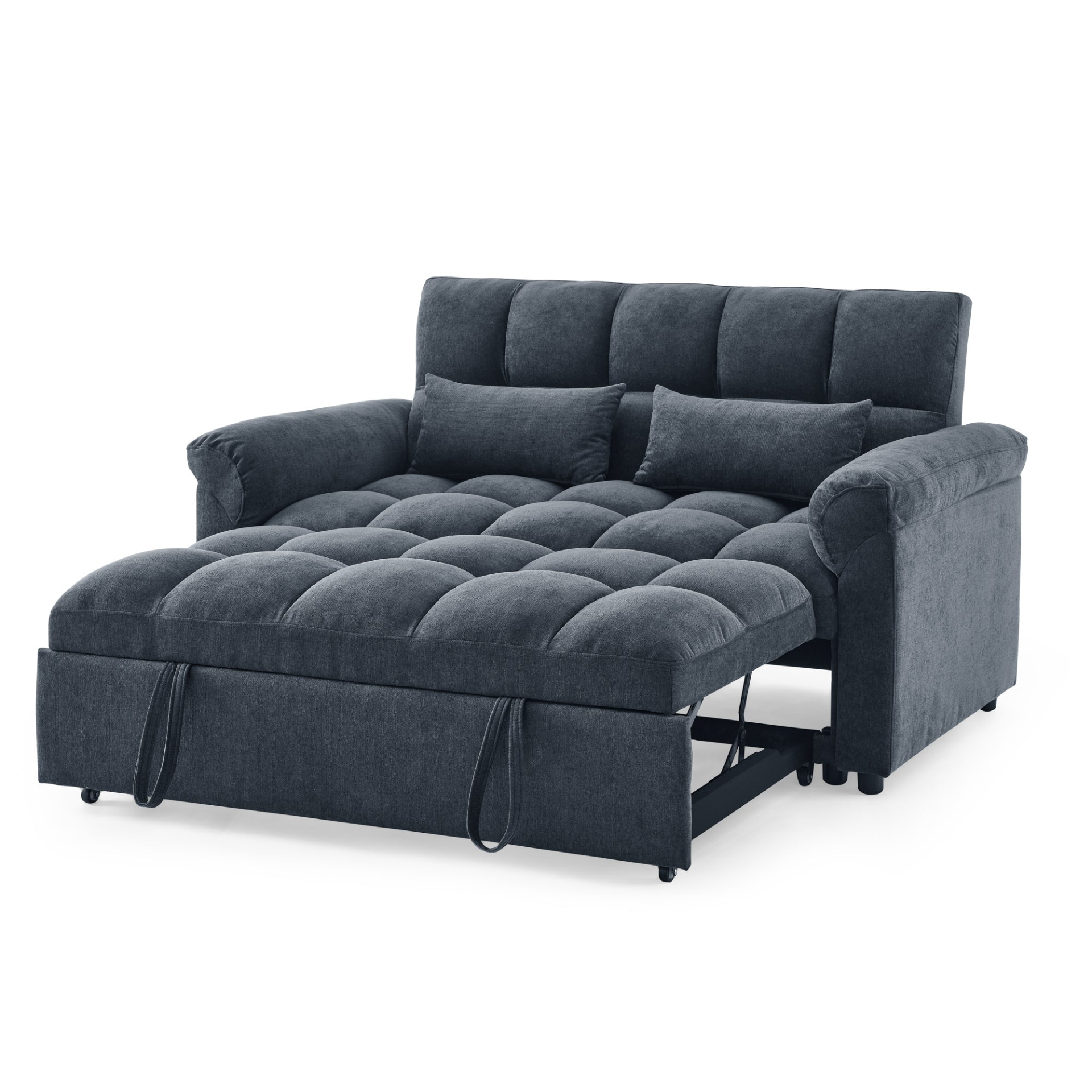 Sofa & Chair sets | Loveseats Sofa Bed with Pull-out Bed,Adjsutable Back,Blue+ Grey | casafoyer.myshopify.com