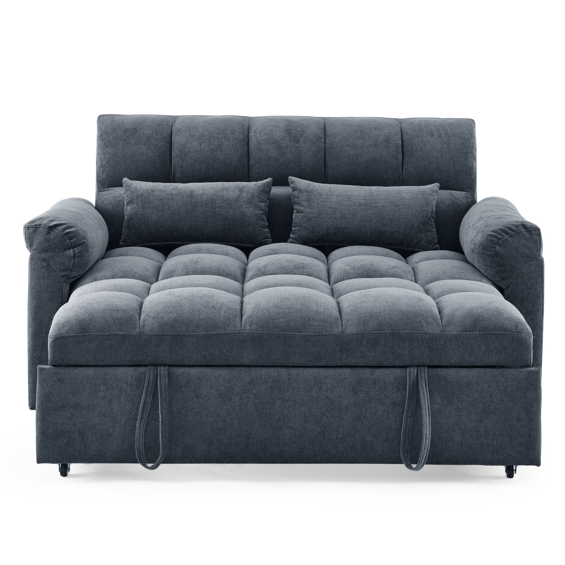 Sofa & Chair sets | Loveseats Sofa Bed with Pull-out Bed,Adjsutable Back,Blue+ Grey | casafoyer.myshopify.com