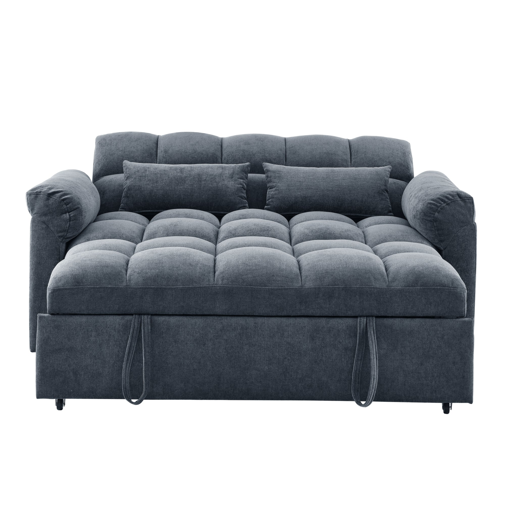 Sofa & Chair sets | Loveseats Sofa Bed with Pull-out Bed,Adjsutable Back,Blue+ Grey | casafoyer.myshopify.com