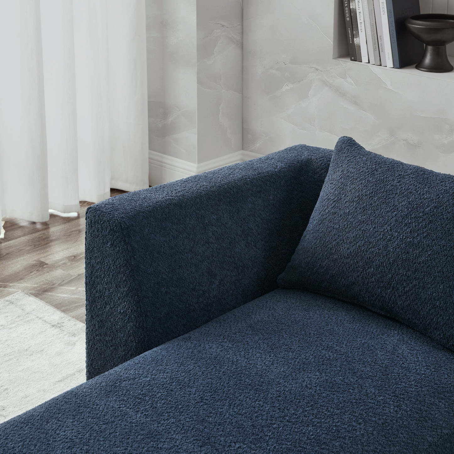 Sofa & Chair sets | U Shape Sectional Sofa including Two Single Seats and Two Chaises, Modular Sofa, DIY Combination, Loop Yarn Fabric, Navy | casafoyer.myshopify.com