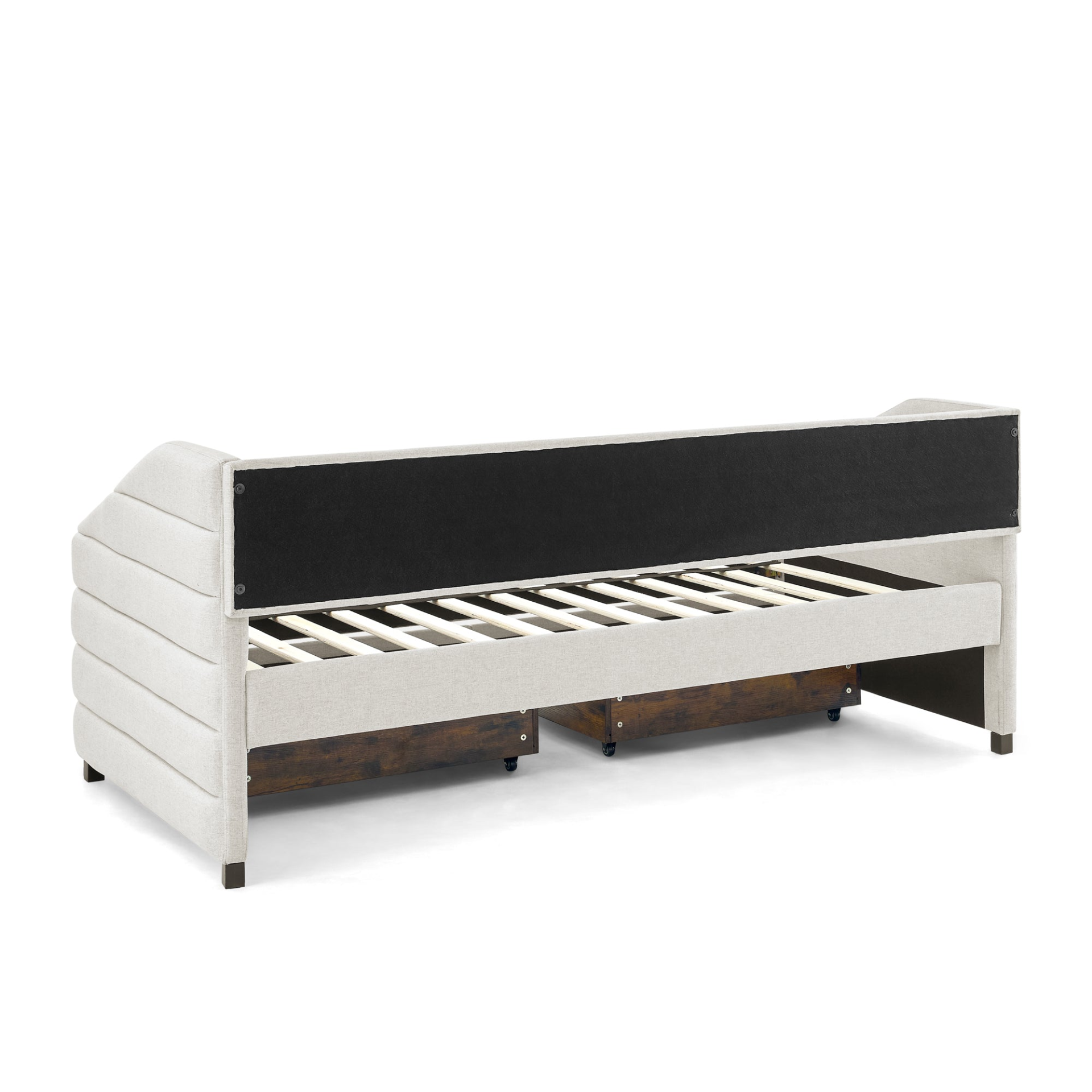 Patio Furntiure Sets | Twin Size Daybed with Two Drawers Trundle Upholstered Tufted Sofa Bed, Linen Fabric, Beige | casafoyer.myshopify.com