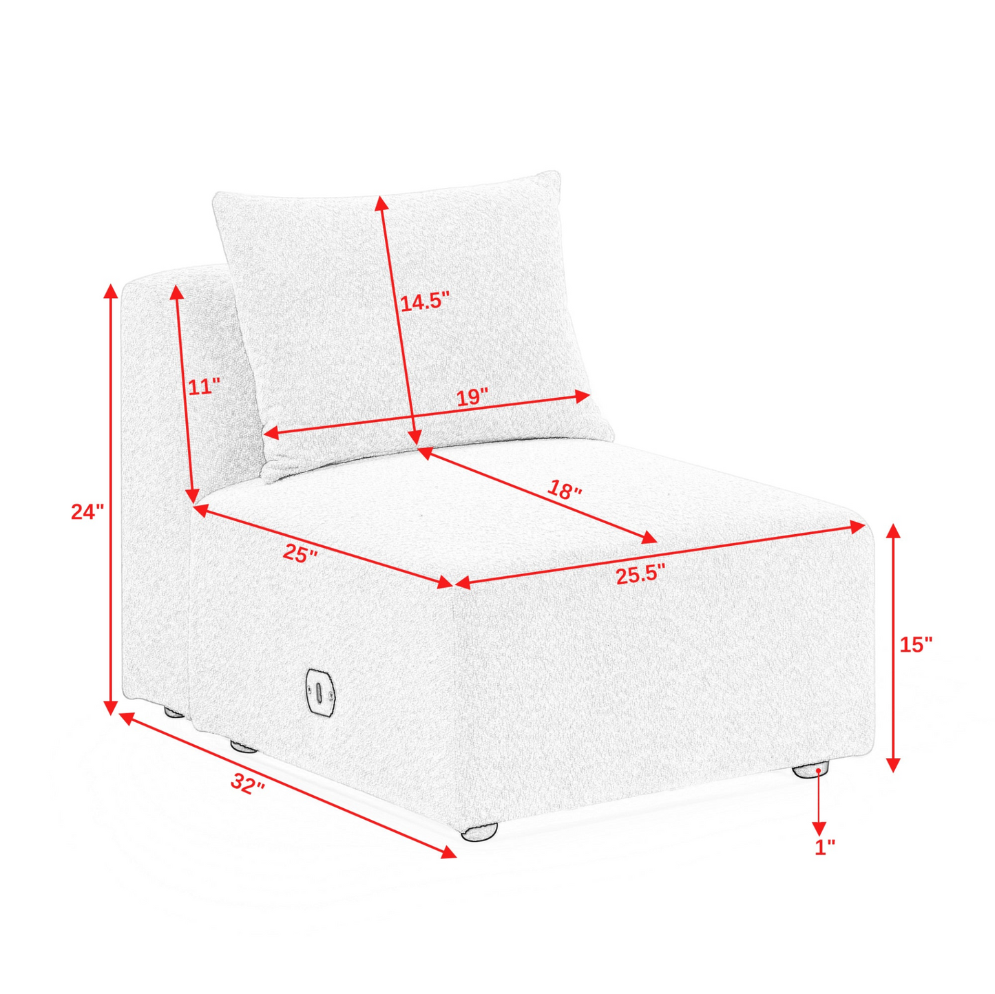 Sofa & Chair sets | U Shape Sectional Sofa including Two Single Seat, Two Chaises and Two Ottomans, Modular Sofa, DIY Combination, Loop Yarn Fabric, Beige | casafoyer.myshopify.com