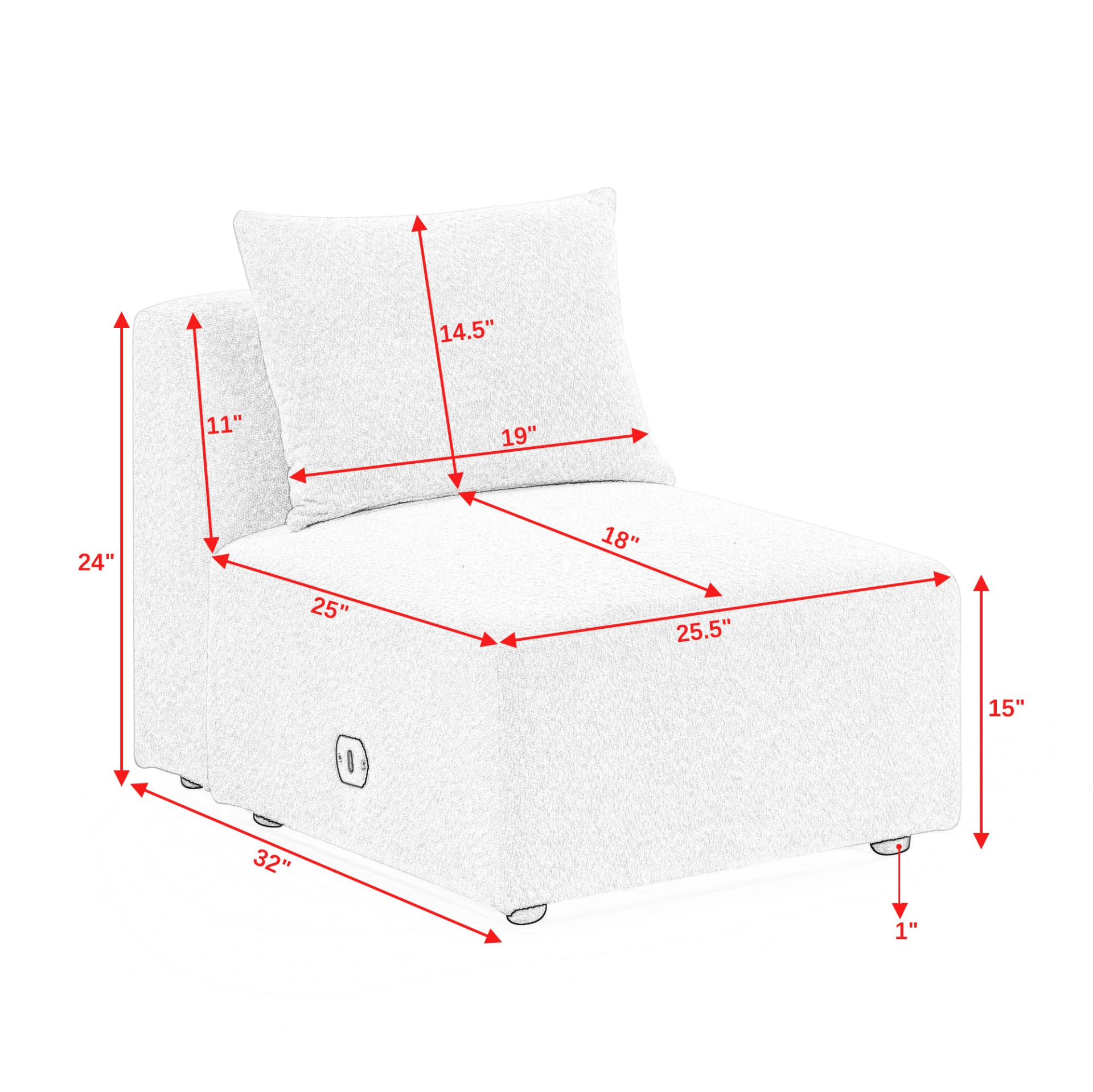 Sofa & Chair sets | U Shape Sectional Sofa including Two Single Seat, Two Chaises and Two Ottomans, Modular Sofa, DIY Combination, Loop Yarn Fabric, Beige | casafoyer.myshopify.com