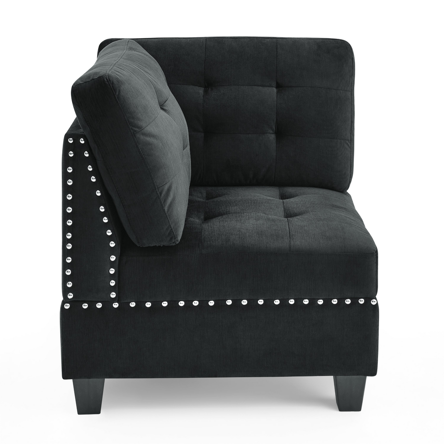 Sofa & Chair sets | L-Shape Modular Sectional Sofa - DIY Combination - Black Velvet | casafoyer.myshopify.com