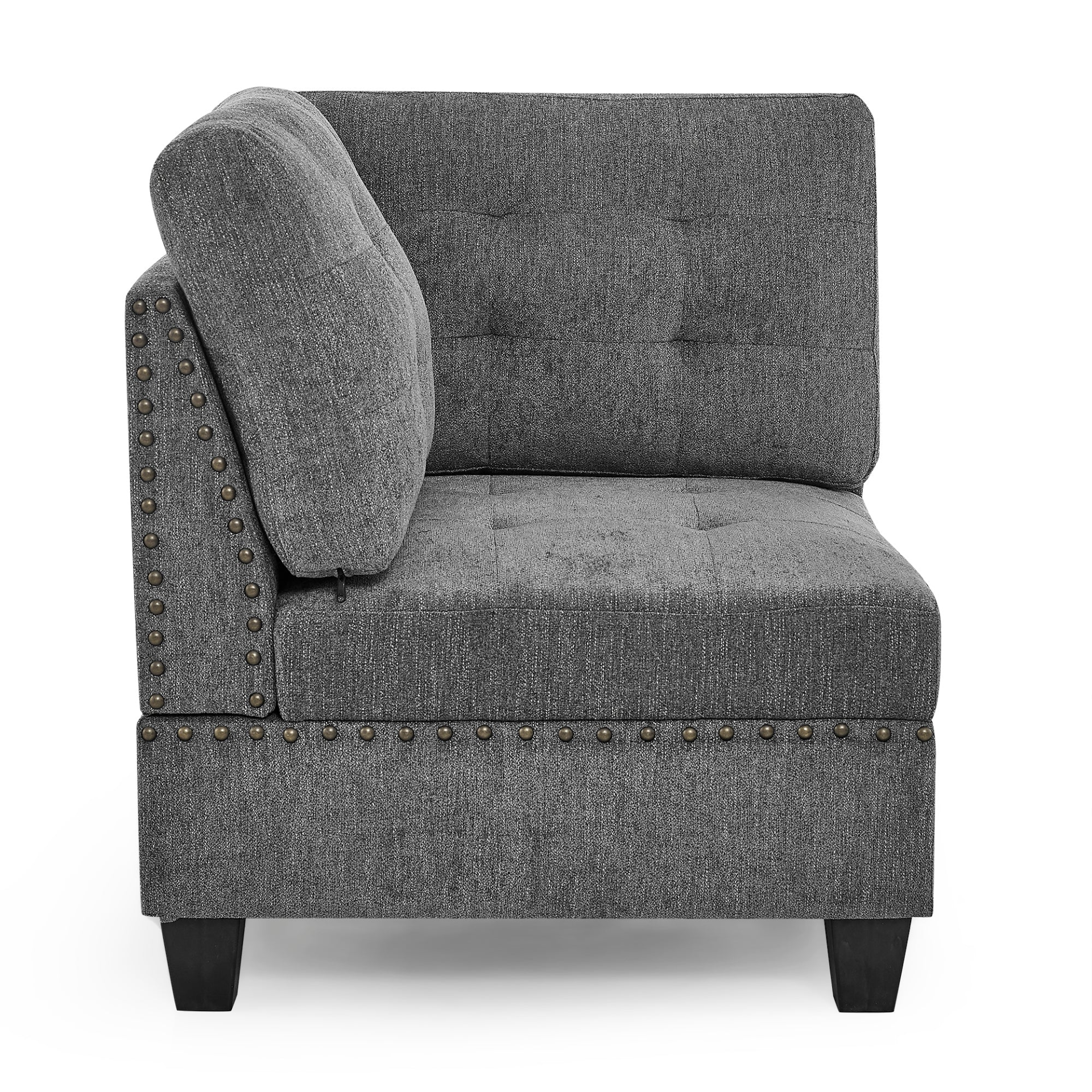 Sofa & Chair sets | L Shape Modular Sectional Sofa - Grey Chenille | DIY Combination | casafoyer.myshopify.com