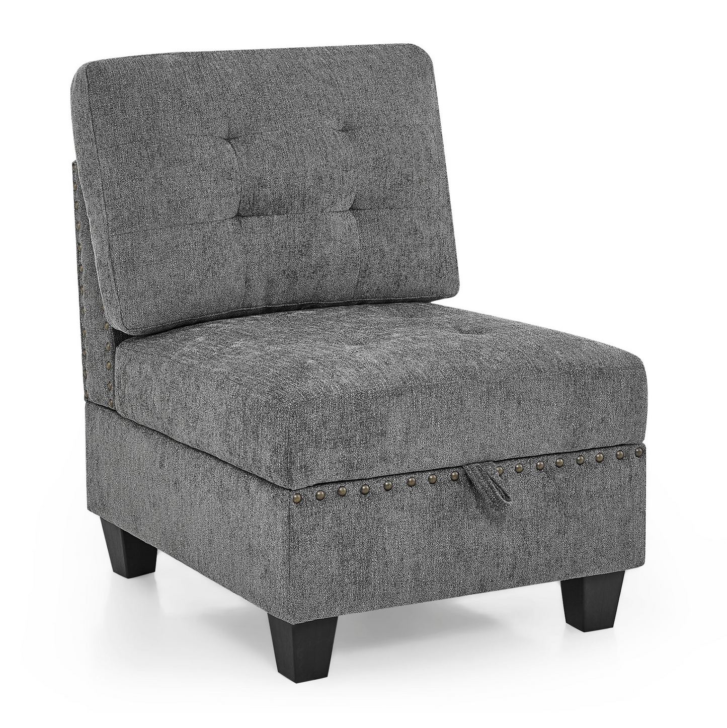 Sofa & Chair sets | L Shape Modular Sectional Sofa - Grey Chenille | DIY Combination | casafoyer.myshopify.com