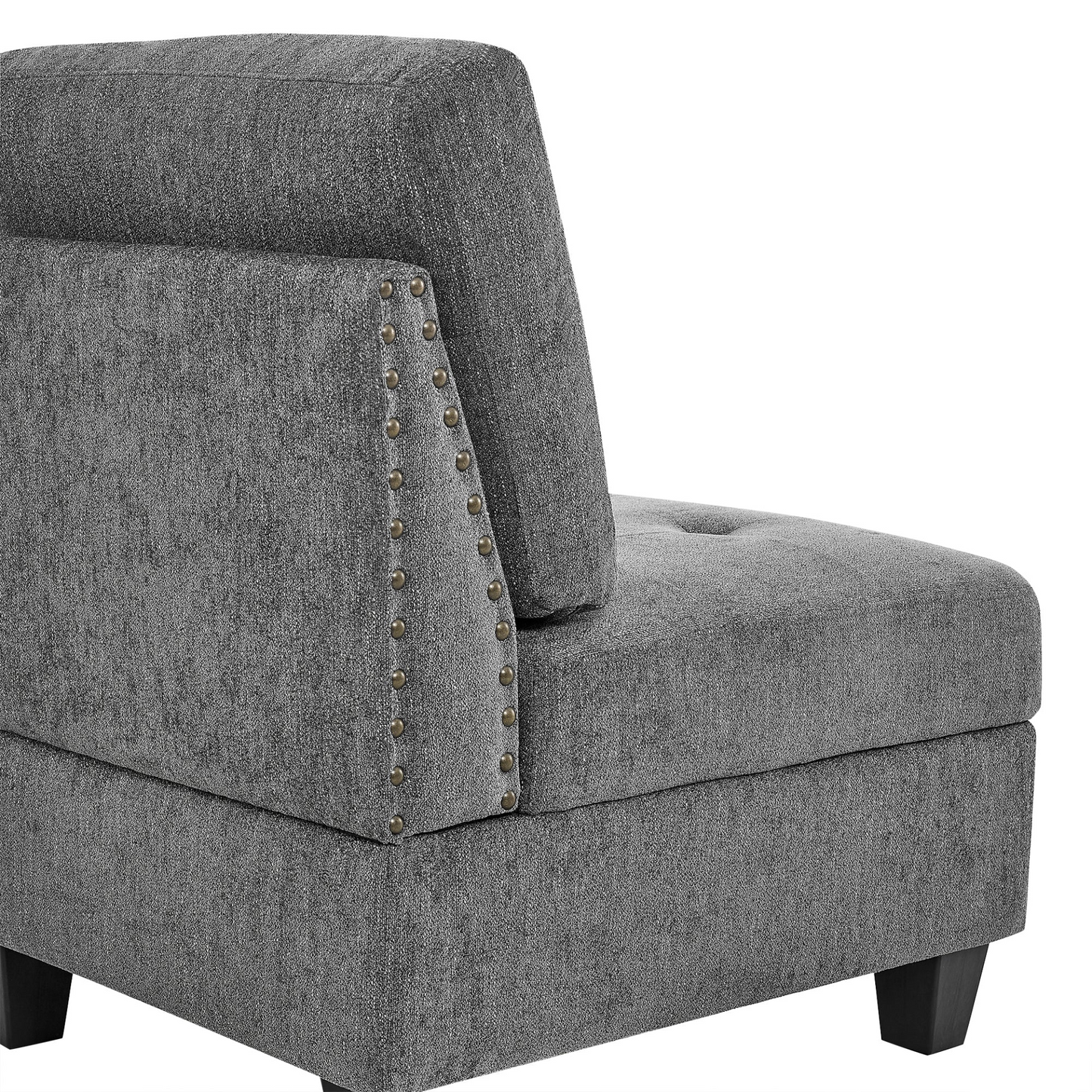 Sofa & Chair sets | L Shape Modular Sectional Sofa - Grey Chenille | DIY Combination | casafoyer.myshopify.com