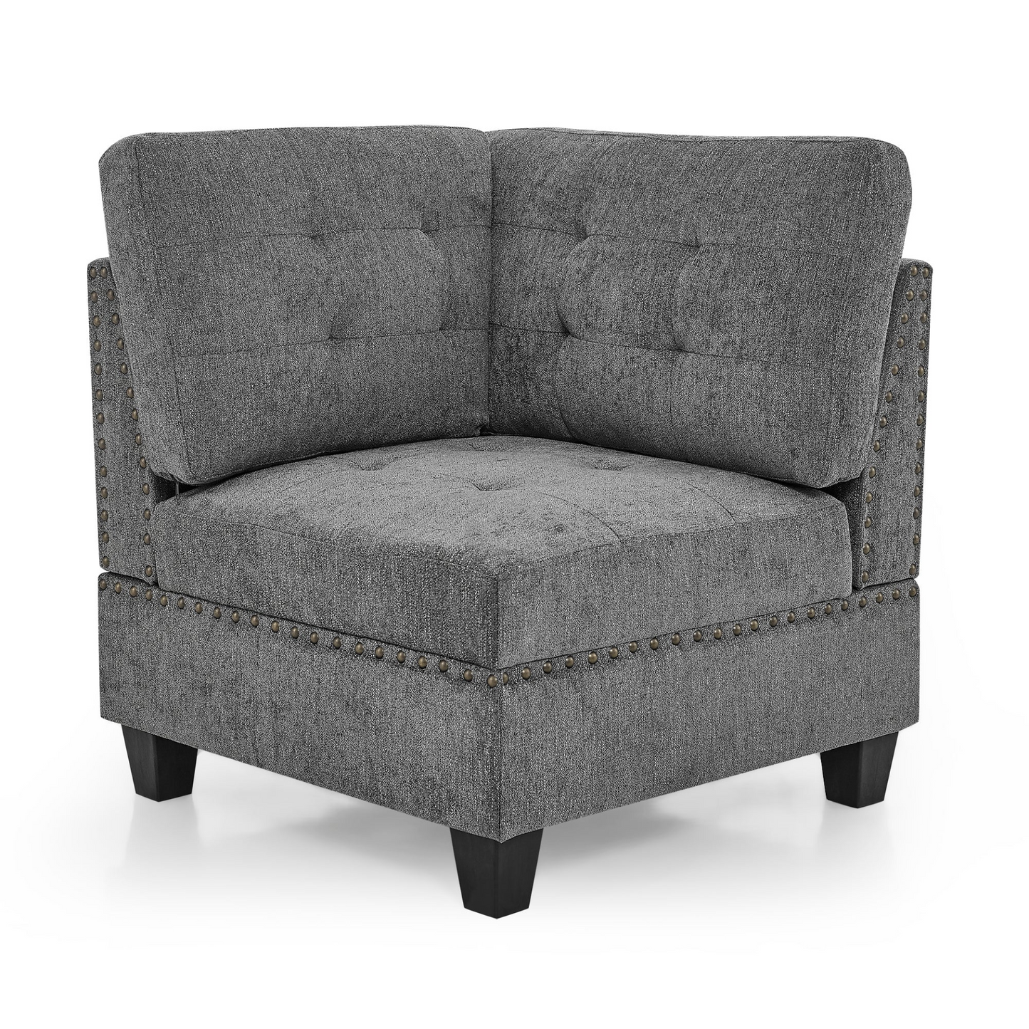 Sofa & Chair sets | L Shape Modular Sectional Sofa - Grey Chenille | DIY Combination | casafoyer.myshopify.com