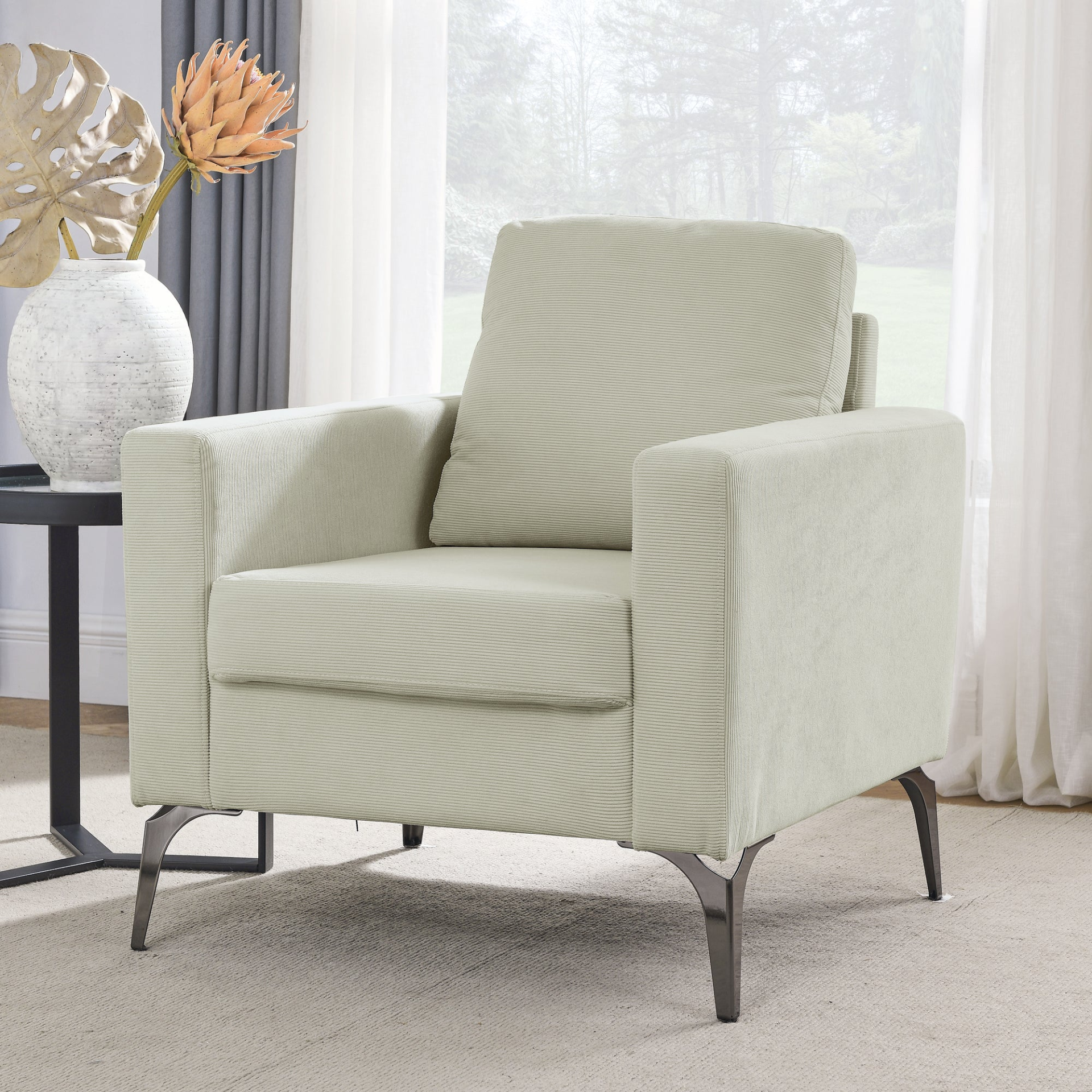 Sofa & Chair sets | 3 Piece Living Room Sofa Set, including 3-Seater Sofa, Loveseat and Sofa Chair, with Two Small Pillows, Corduroy Beige | casafoyer.myshopify.com