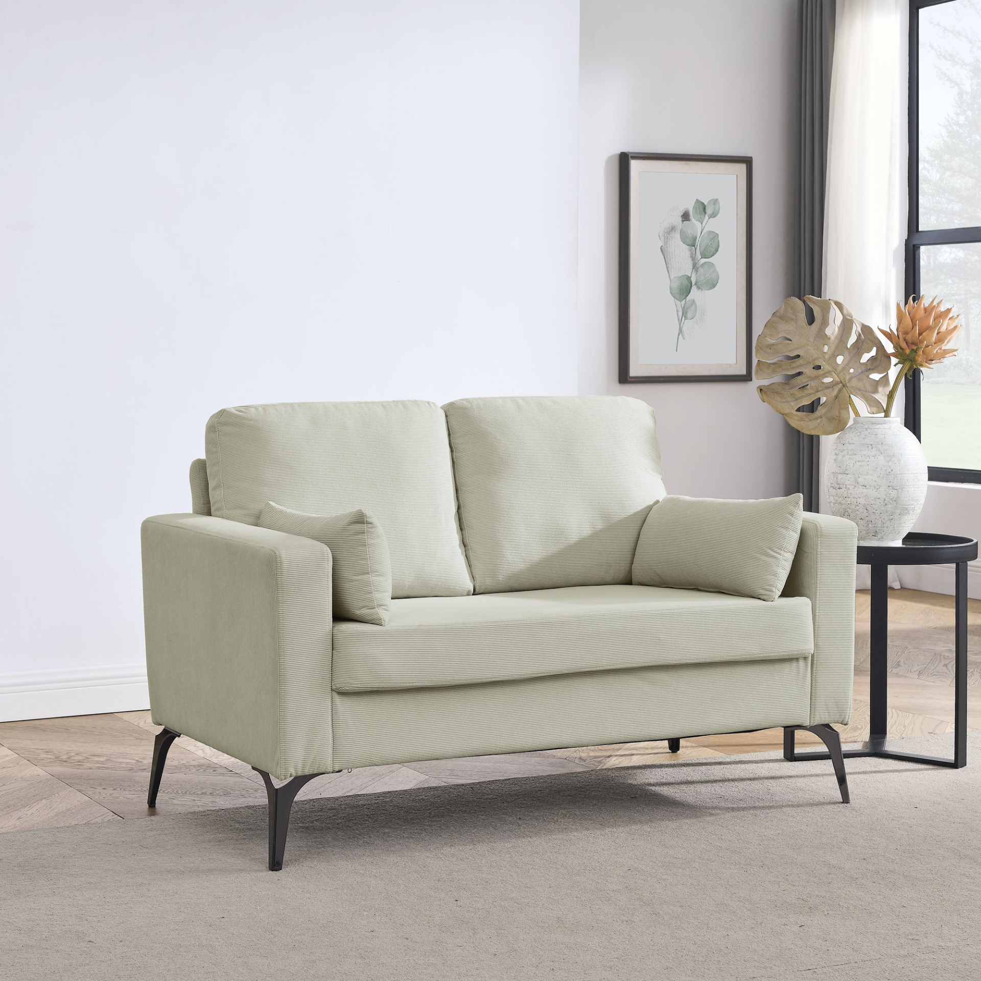 Sofa & Chair sets | 3 Piece Living Room Sofa Set, including 3-Seater Sofa, Loveseat and Sofa Chair, with Two Small Pillows, Corduroy Beige | casafoyer.myshopify.com