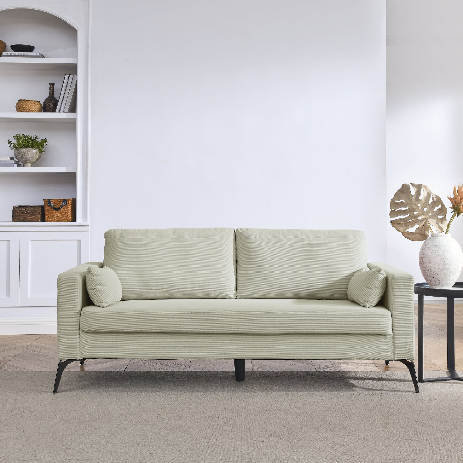 Sofa & Chair sets | 3 Piece Living Room Sofa Set, including 3-Seater Sofa, Loveseat and Sofa Chair, with Two Small Pillows, Corduroy Beige | casafoyer.myshopify.com