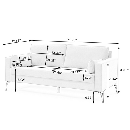 Sofa & Chair sets | 3 Piece Living Room Sofa Set, including 3-Seater Sofa, Loveseat and Sofa Chair, with Two Small Pillows, Corduroy Beige | casafoyer.myshopify.com