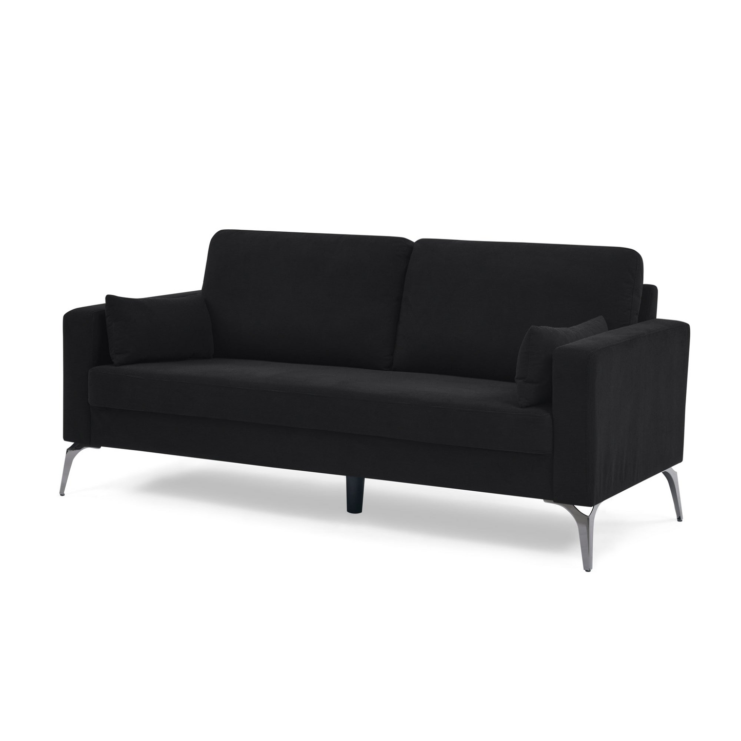 Sofa & Chair sets | 3 Piece Living Room Sofa Set, including 3-Seater Sofa, Loveseat and Sofa Chair, with Two Small Pillows, Corduroy Black | casafoyer.myshopify.com