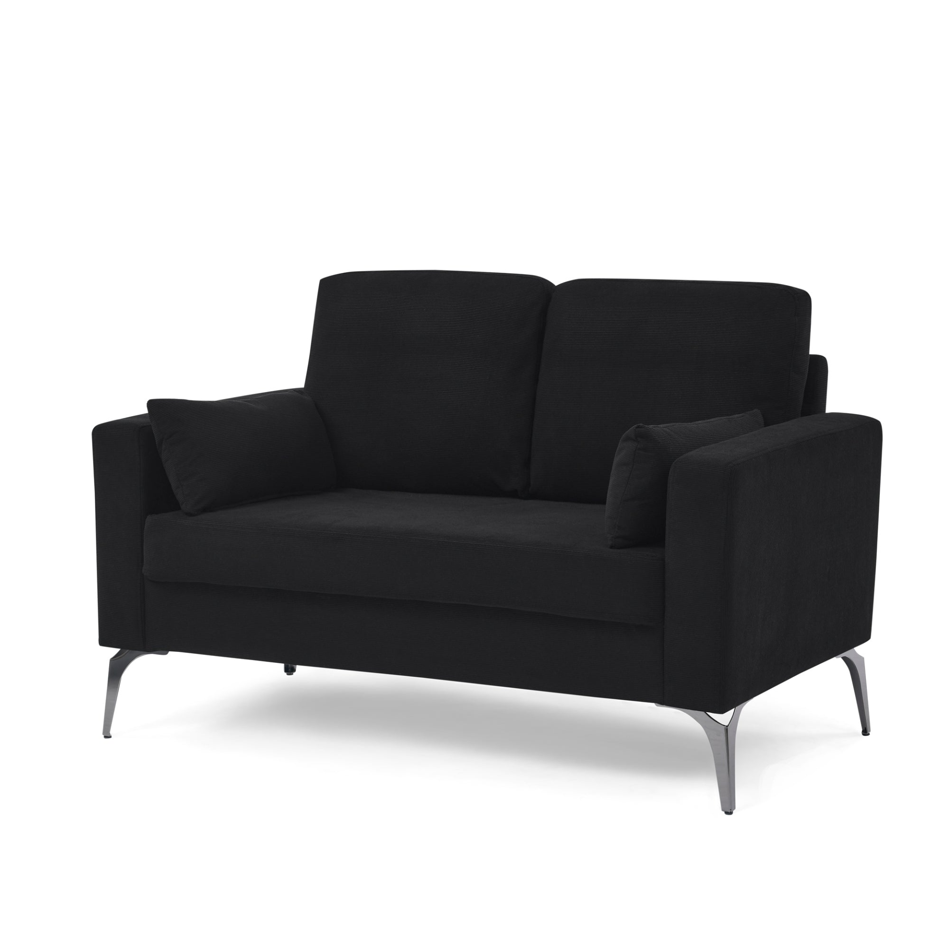 Sofa & Chair sets | 3 Piece Living Room Sofa Set, including 3-Seater Sofa, Loveseat and Sofa Chair, with Two Small Pillows, Corduroy Black | casafoyer.myshopify.com