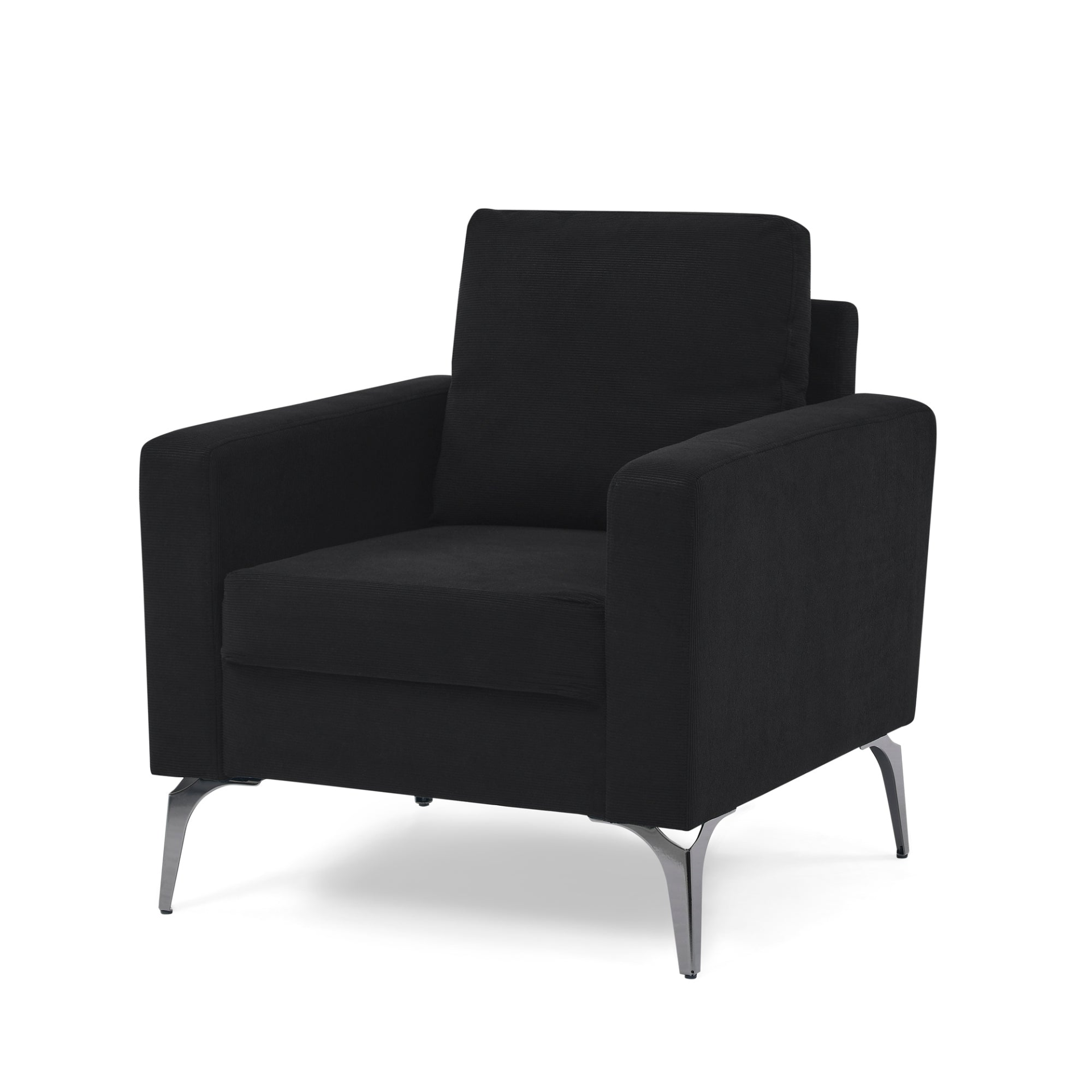 Sofa & Chair sets | 3 Piece Living Room Sofa Set, including 3-Seater Sofa, Loveseat and Sofa Chair, with Two Small Pillows, Corduroy Black | casafoyer.myshopify.com